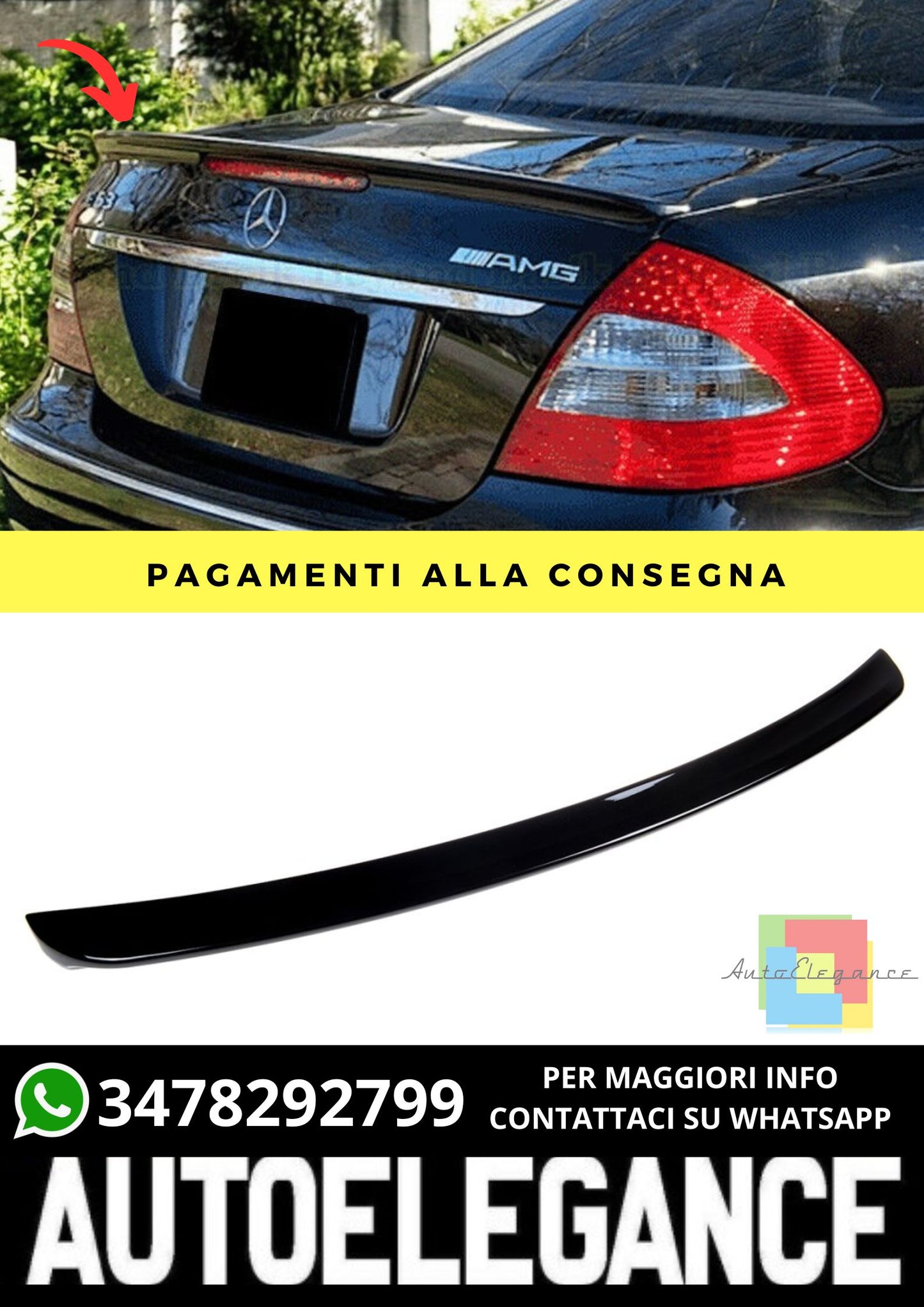Spoiler adatto per Mercedes E-Class W211 Sedan 2002-2009