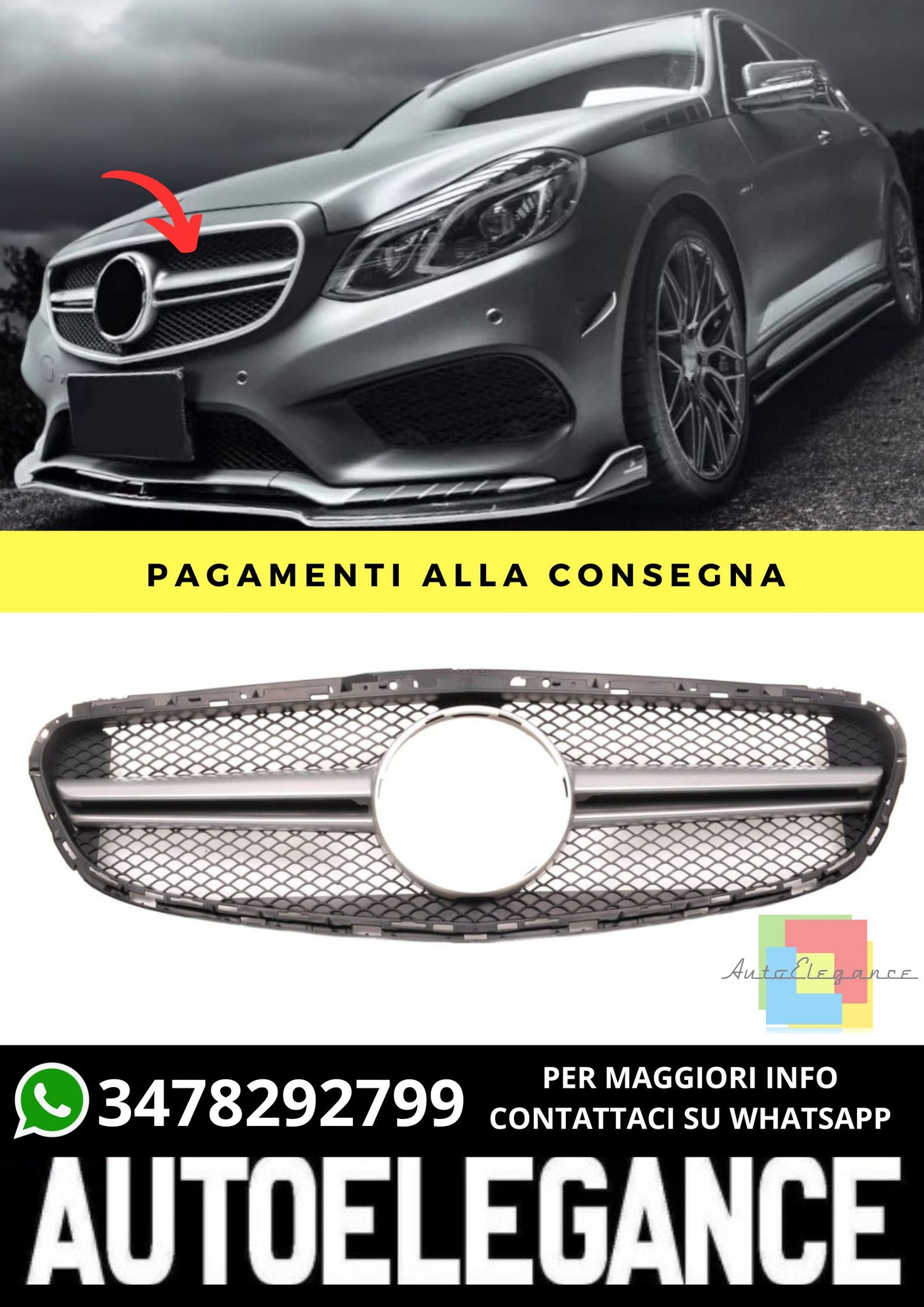 Griglia adatto per Mercedes E-Class W212 Sedan Estate Facelift 2013-2016