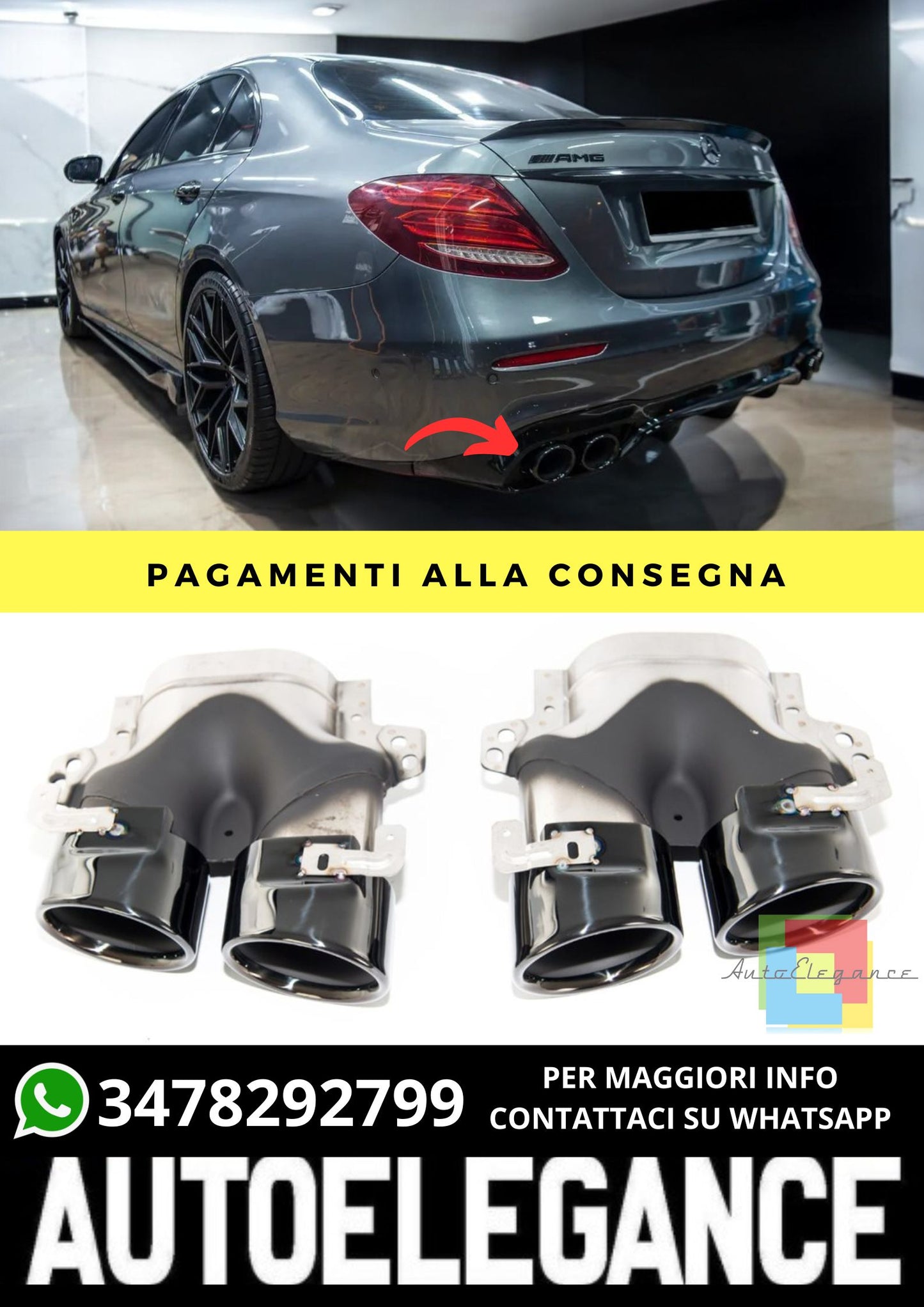 Terminali di Scarico adatto per Mercedes E-Class W213 2020-2023