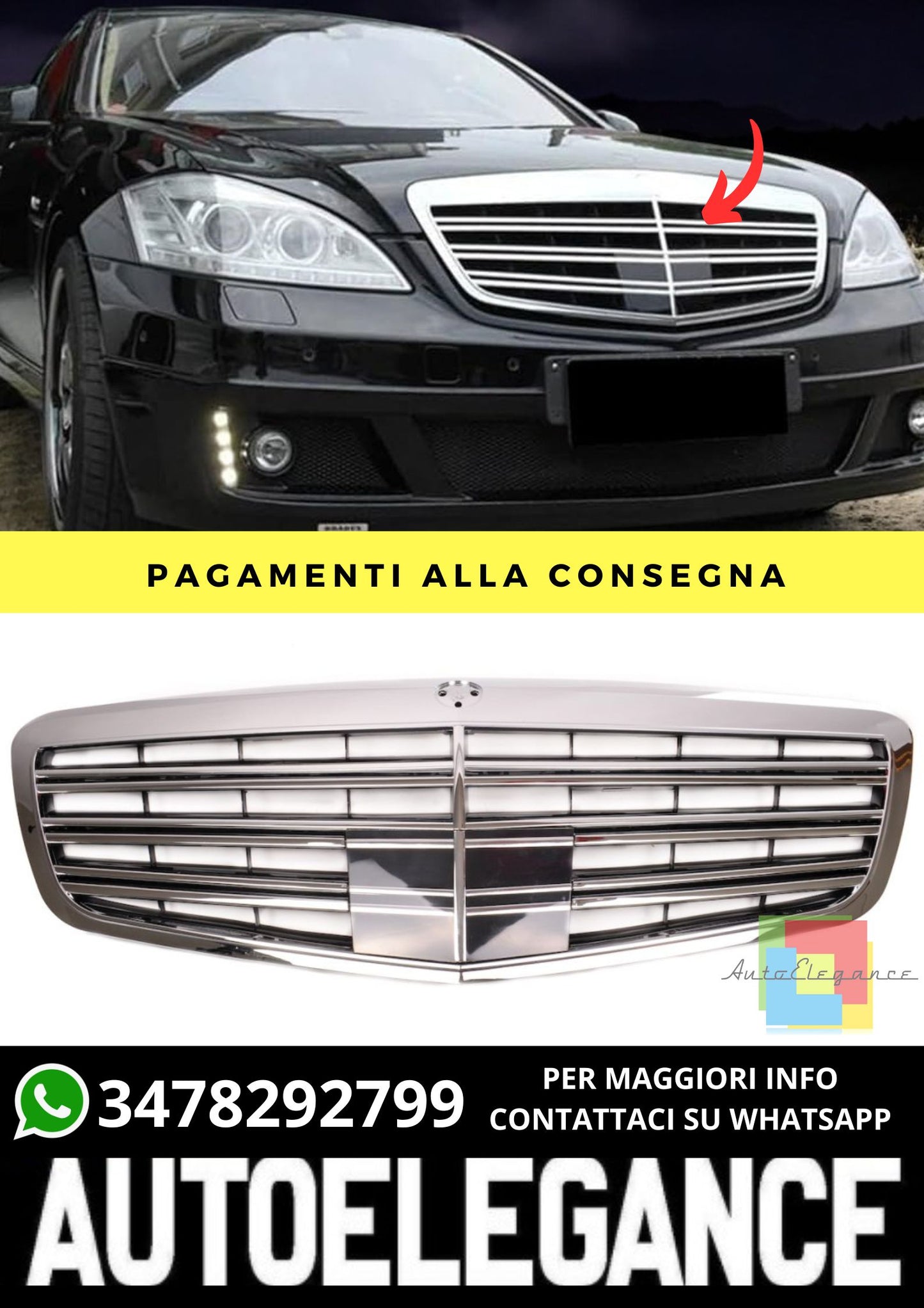 Griglia adatto per Mercedes S-Class W221 2009-2013