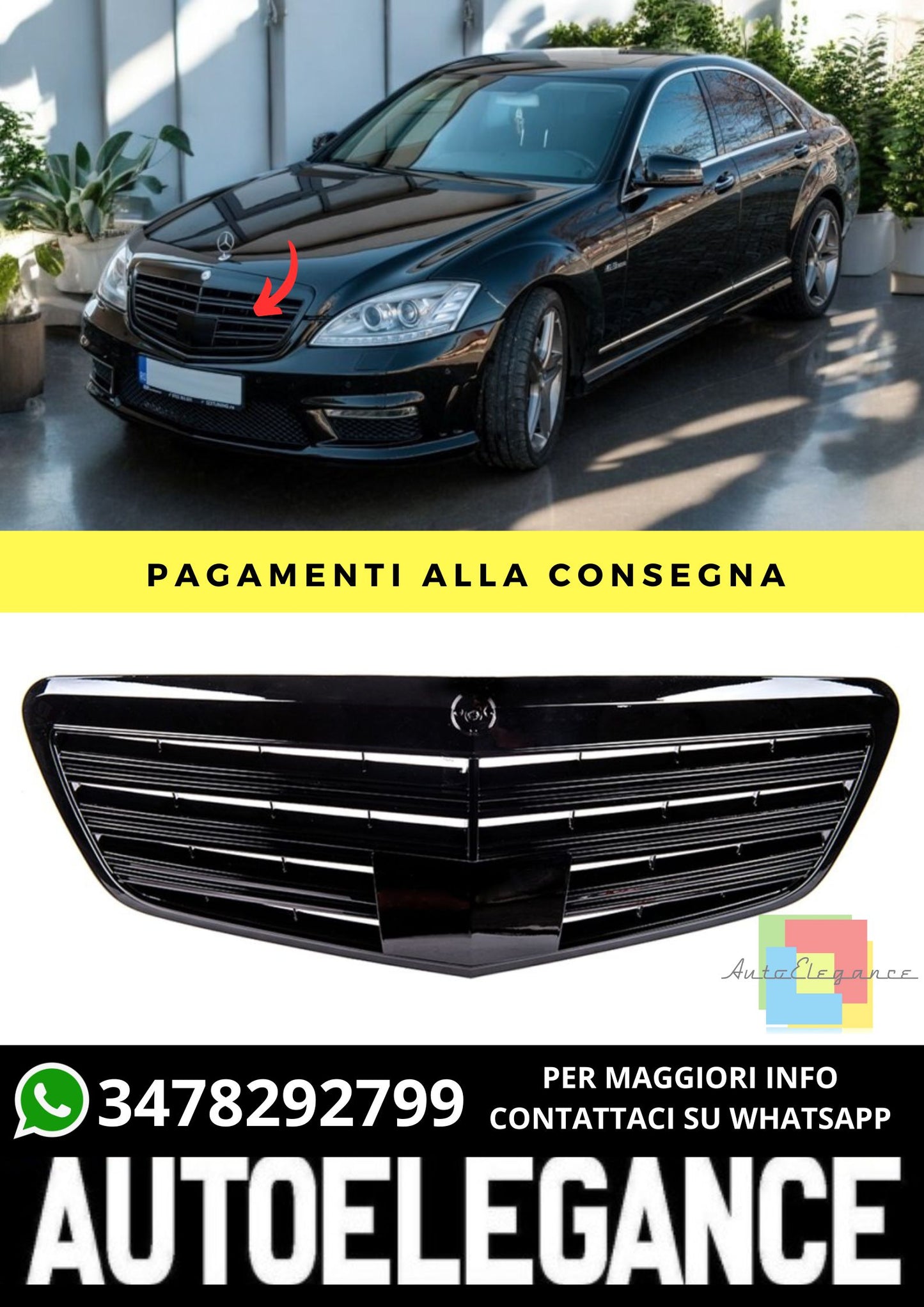 Griglia adatto per Mercedes S-Class W221 2009-2013