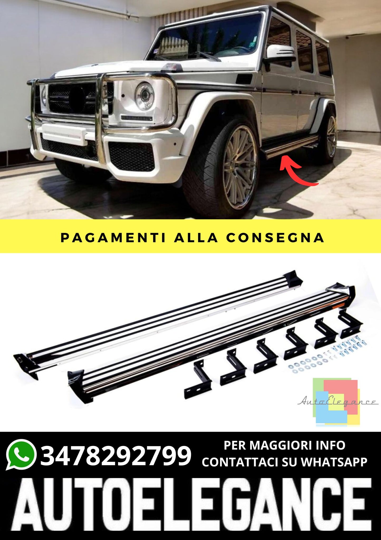 Pedane adatto per Mercedes G-Class W463 1989-2018