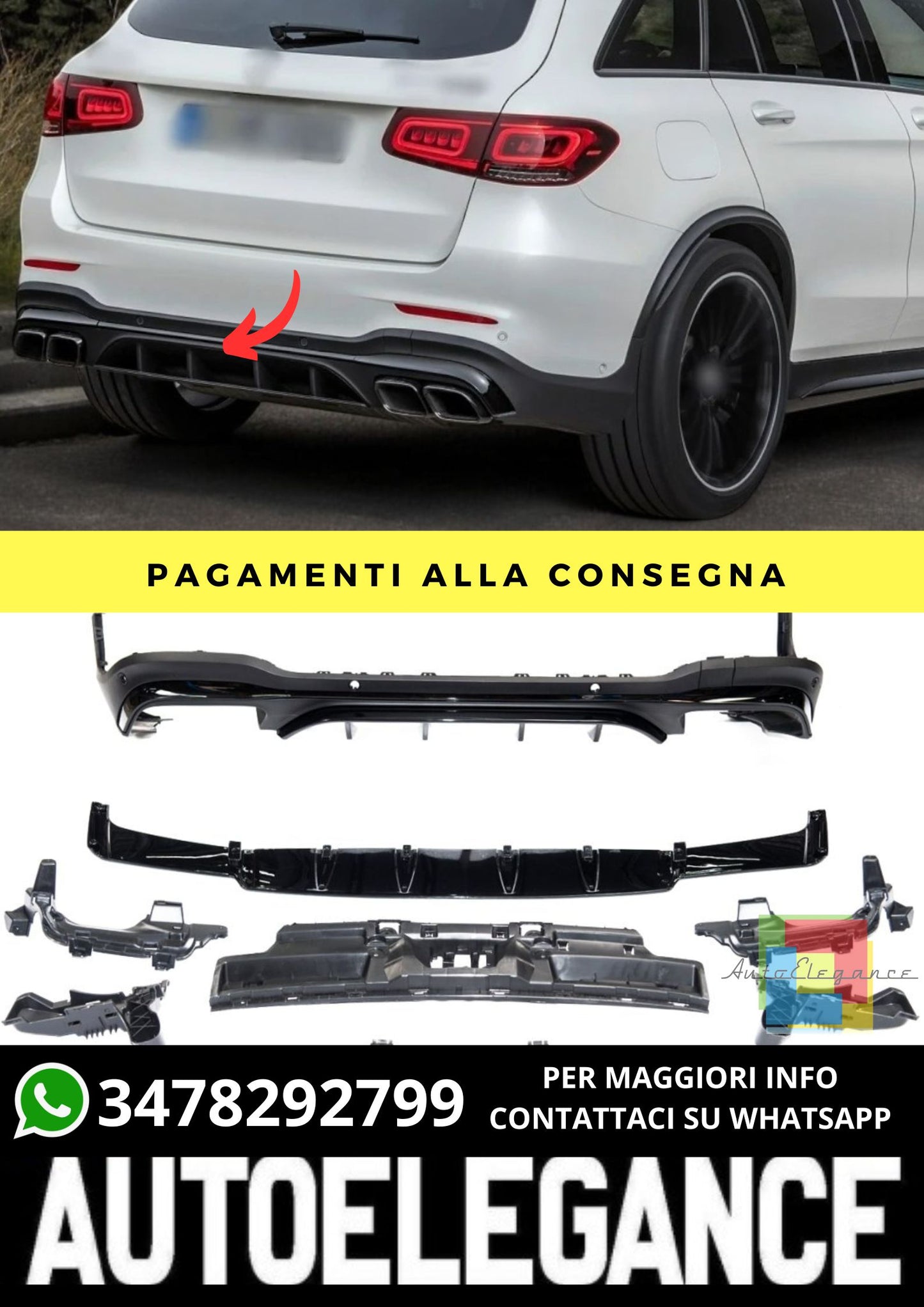 Diffusore adatto per Mercedes GLC X253 2015-2023