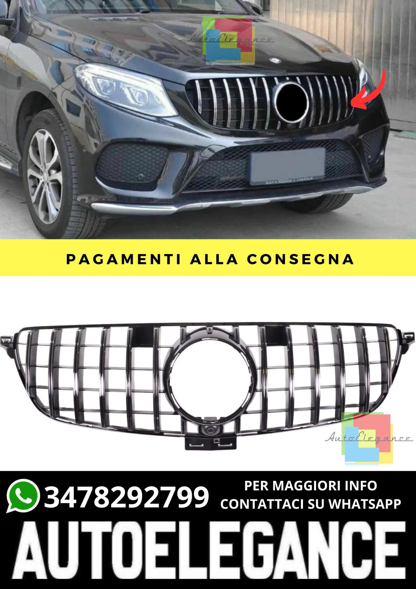 Griglia adatto per Mercedes GLE W166 2015-2018