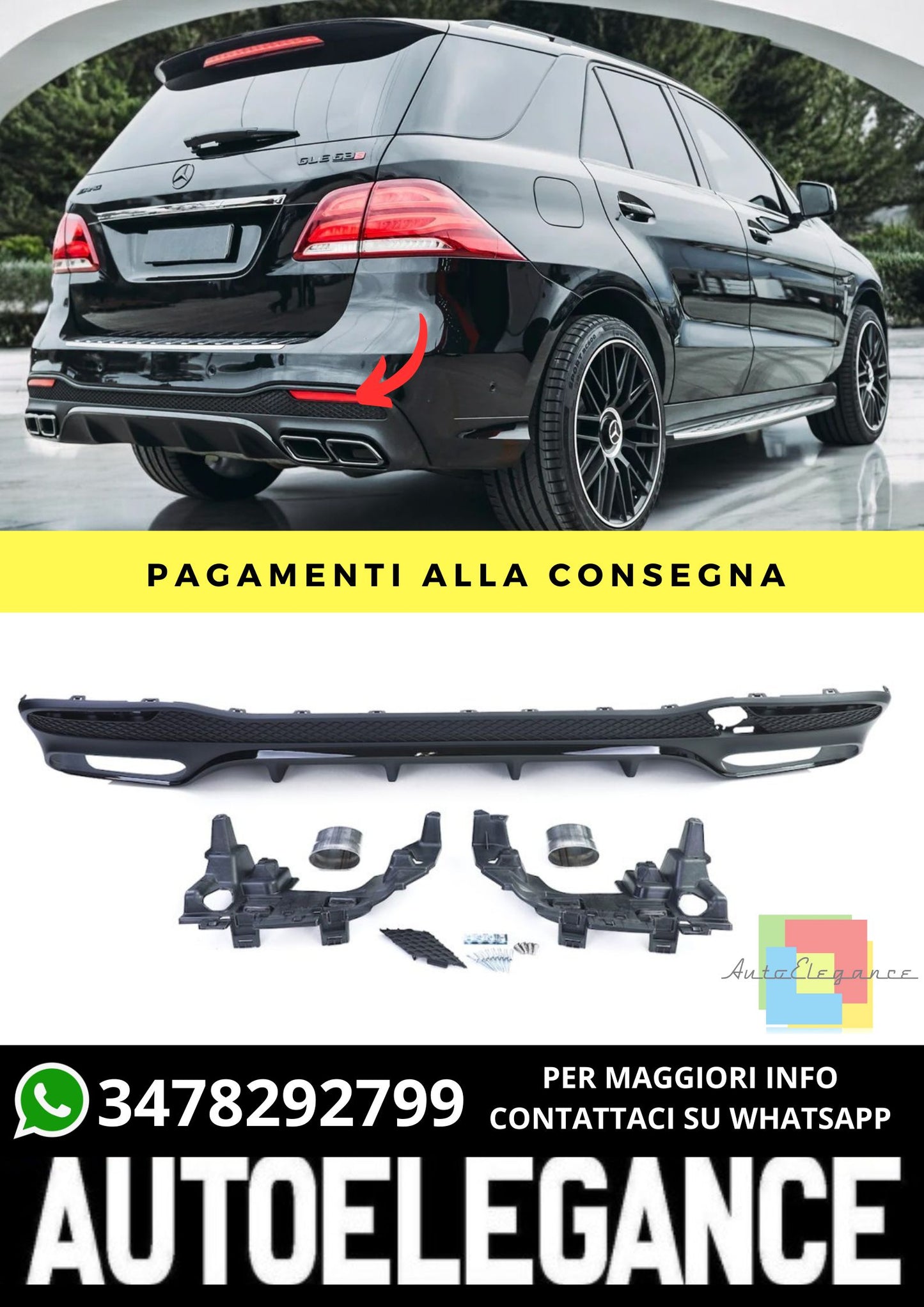 Diffusore adatto per Mercedes GLE W166 2015-2018
