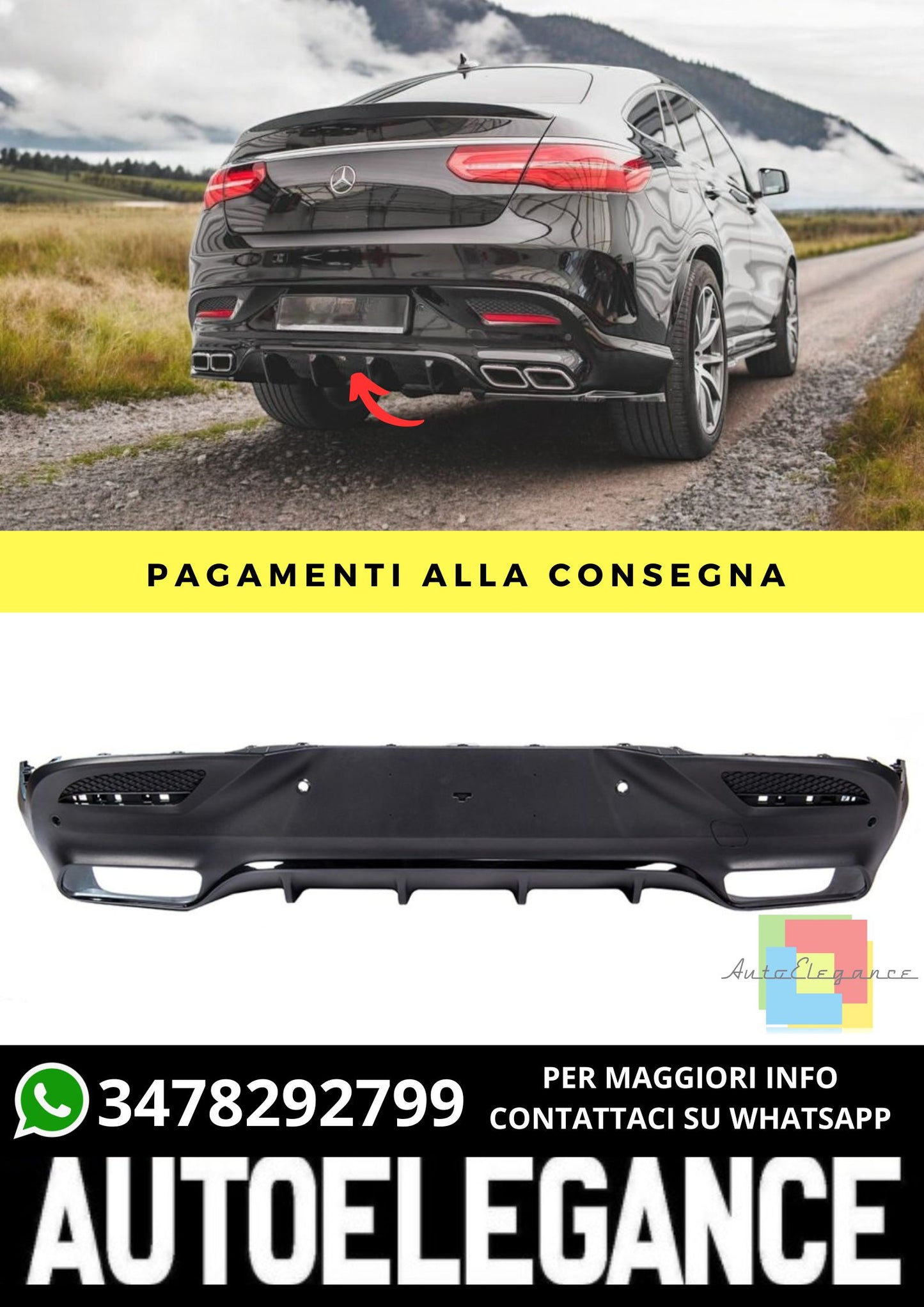 Diffusore adatto per Mercedes GLE Coupe C292 2015-2019