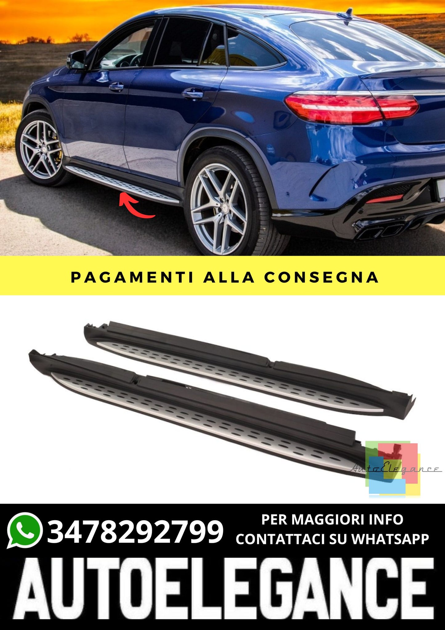 Pedane adatto per Mercedes GLE C292 2015-2019