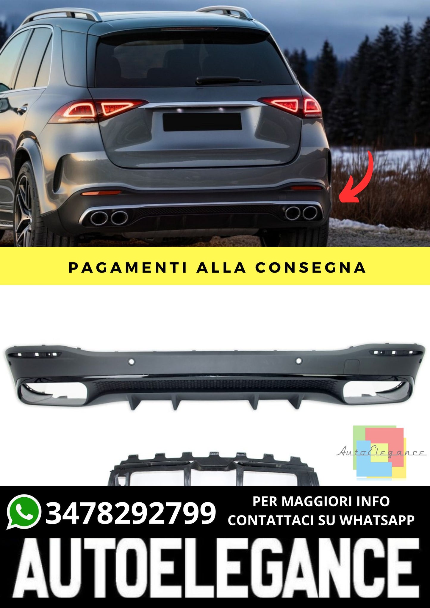 Diffusore adatto per Mercedes GLE W167 2018+