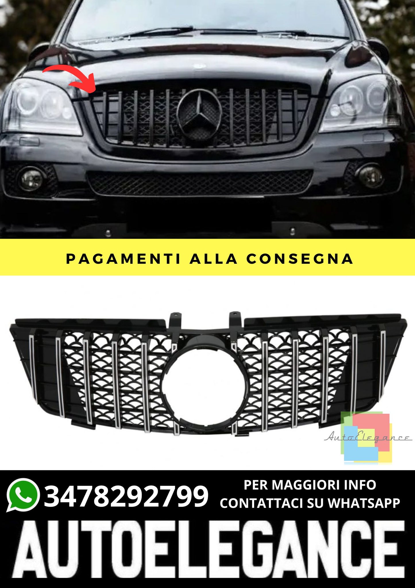Griglia adatto per Mercedes ML-Class W164 2005-2008