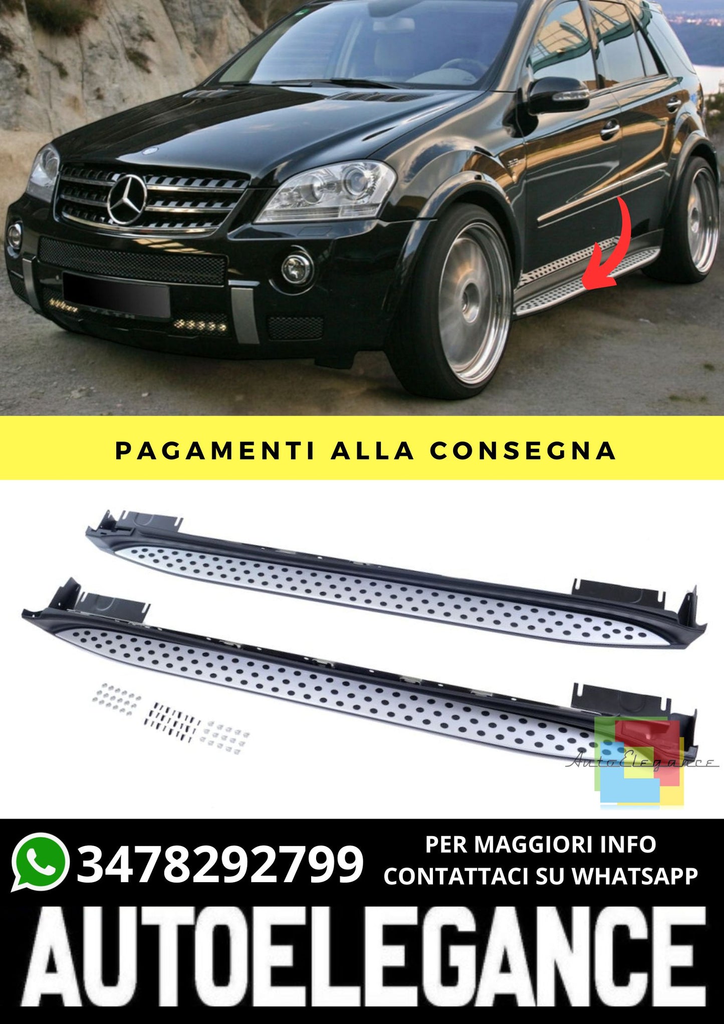 Pedane adatto per Mercedes ML-Class W164 2005-2011