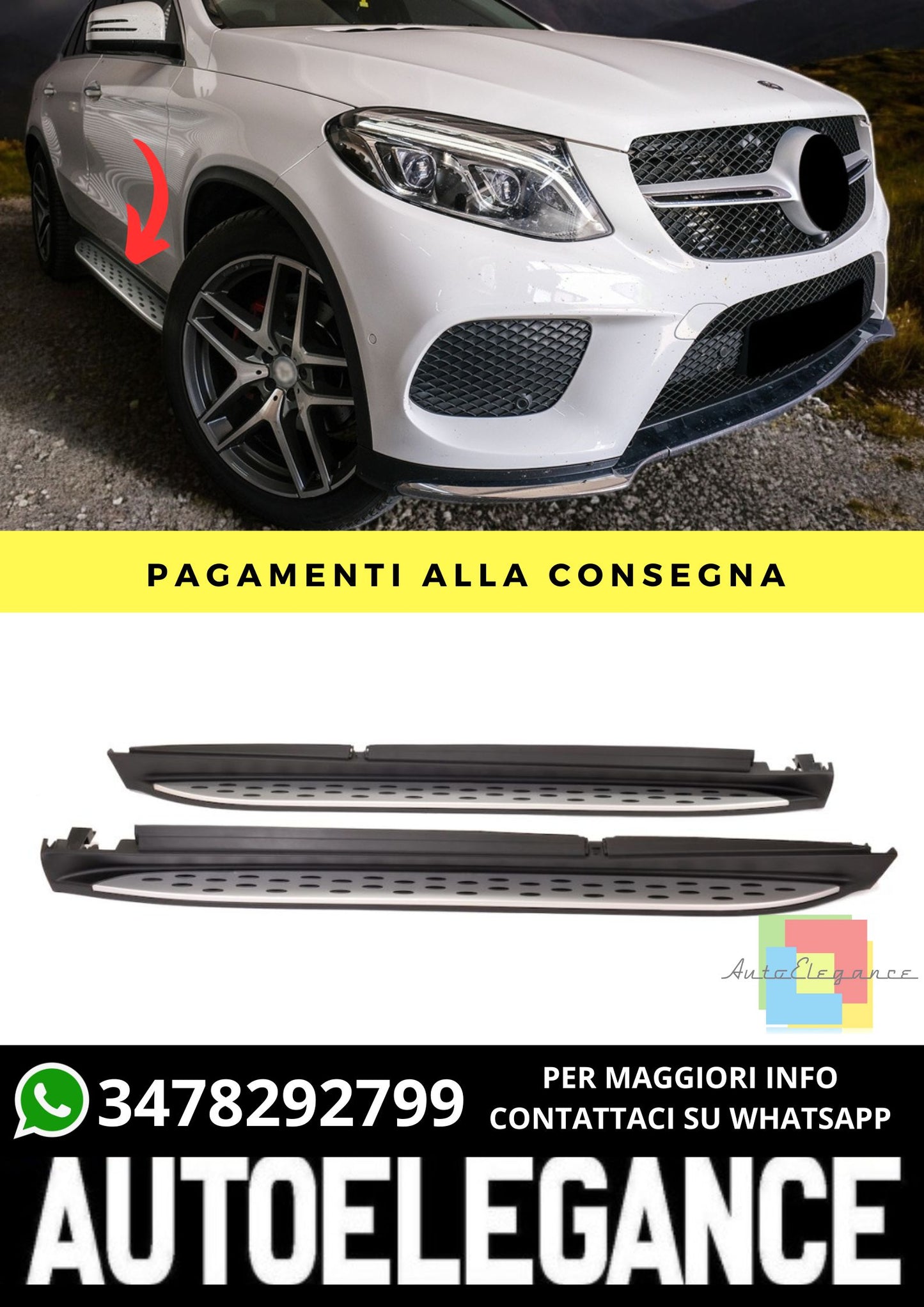 Pedane adatto per Mercedes ML-Class GLE W166 2011-2018