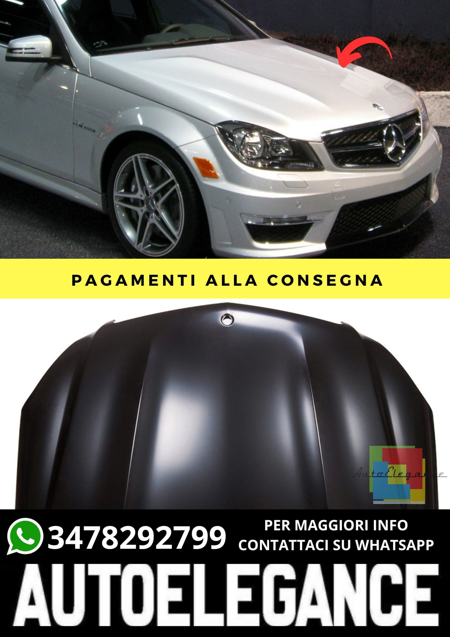 Cofano adatto per MERCEDES C-Class W204 2011-2014
