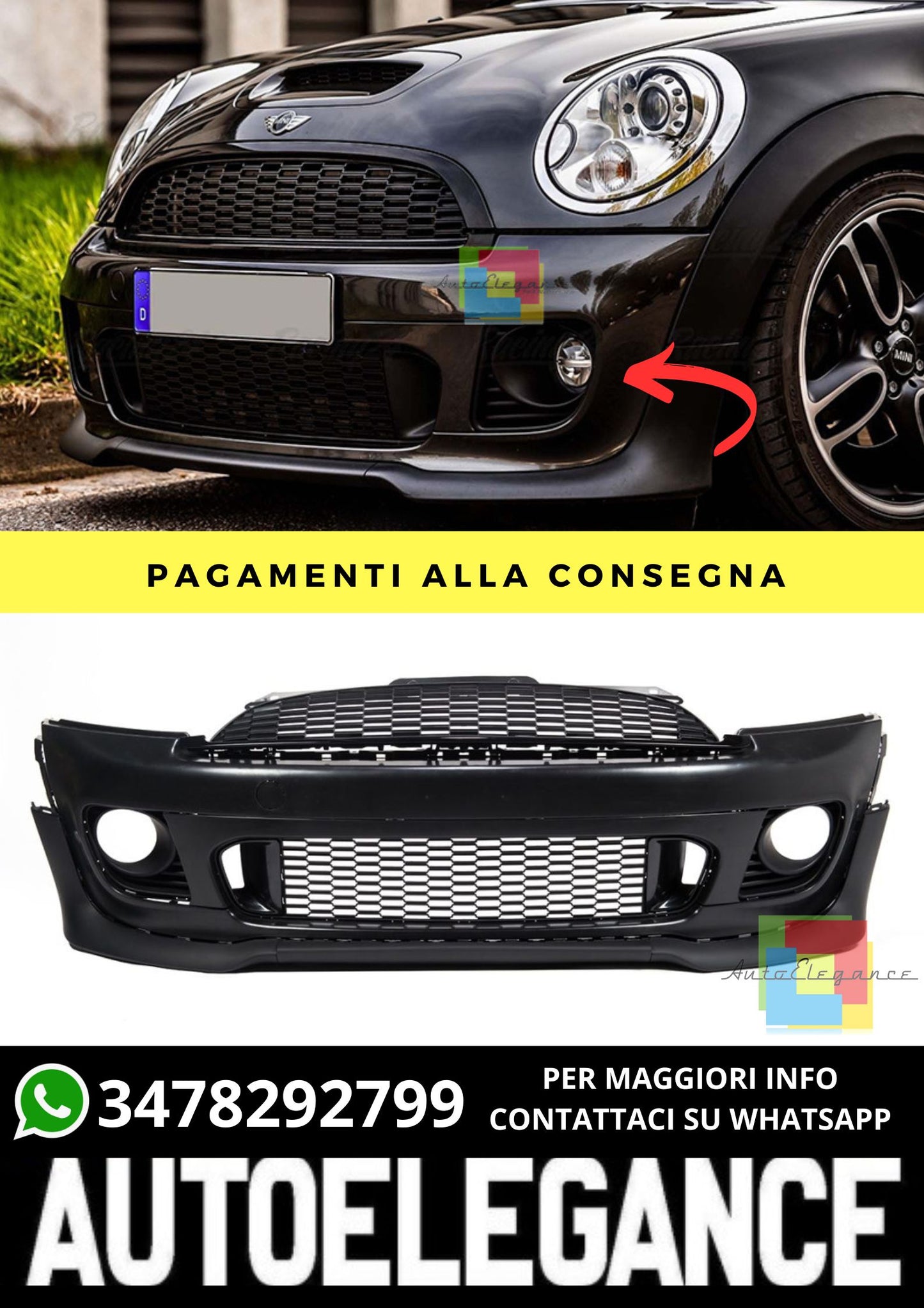 Paraurti Anteriore adatto per MINI R56 Hatchback 2006-2013
