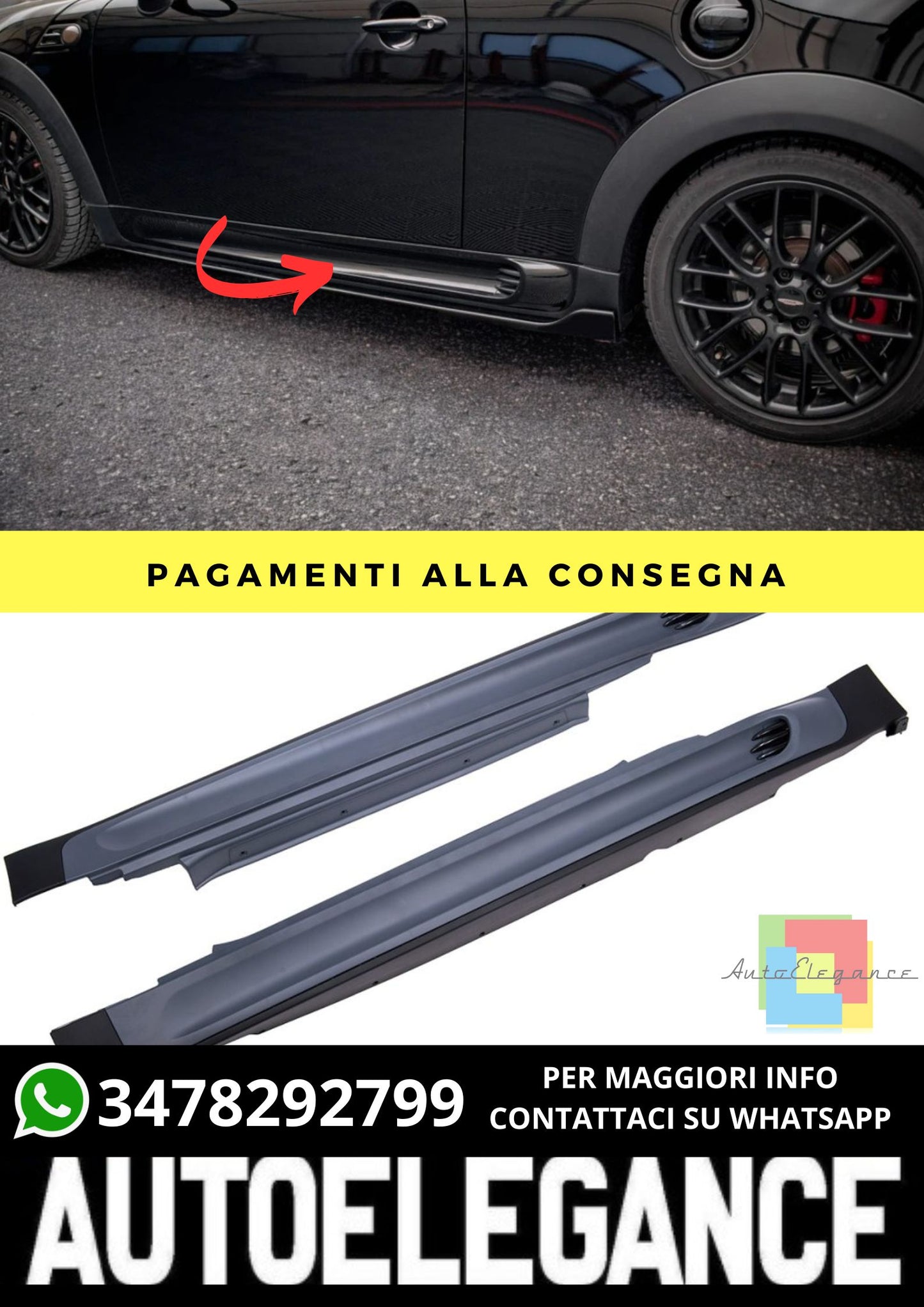 Minigone adatto per MINI R56 Hatchback 2006-2013 Cooper