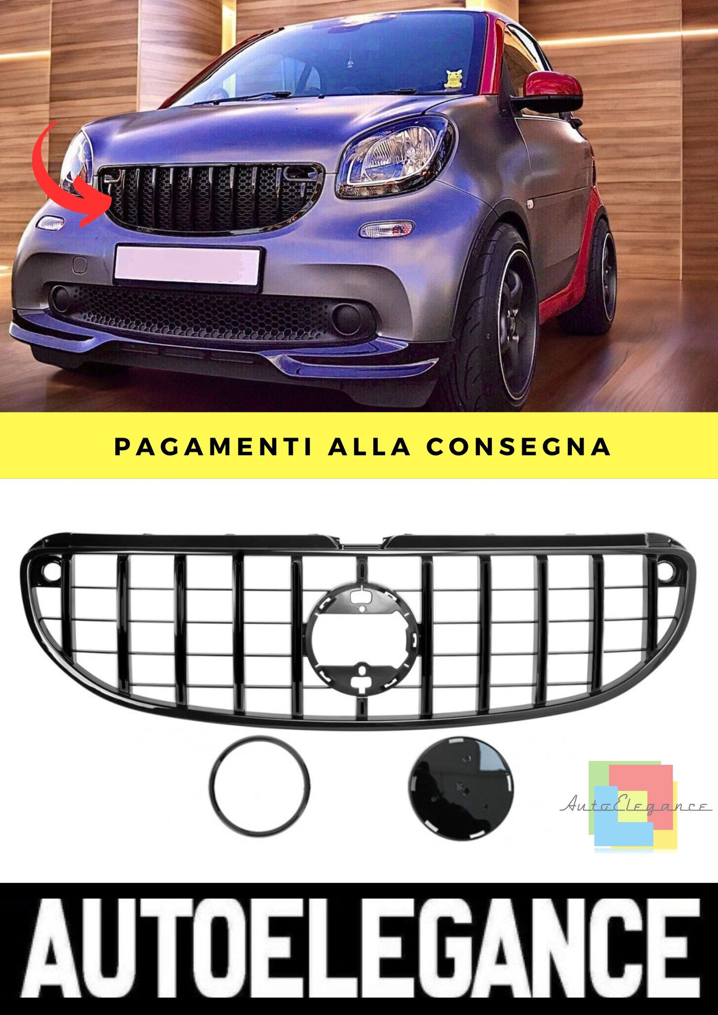 Griglia adatto per Smart ForTwo 453 Coupe Cabrio 2014-2020