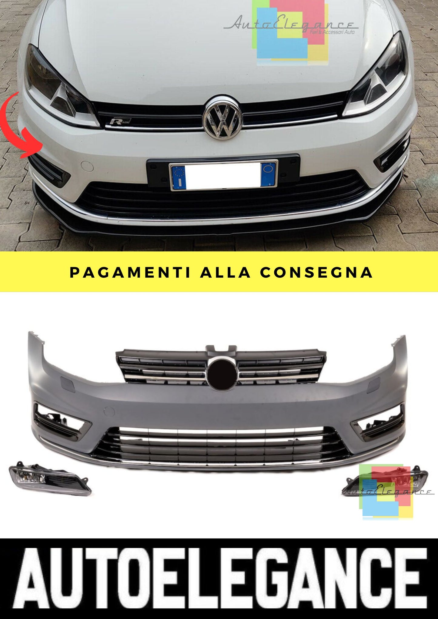 Paraurti Anteriore adatto per VW Golf 7 (2012-2016)