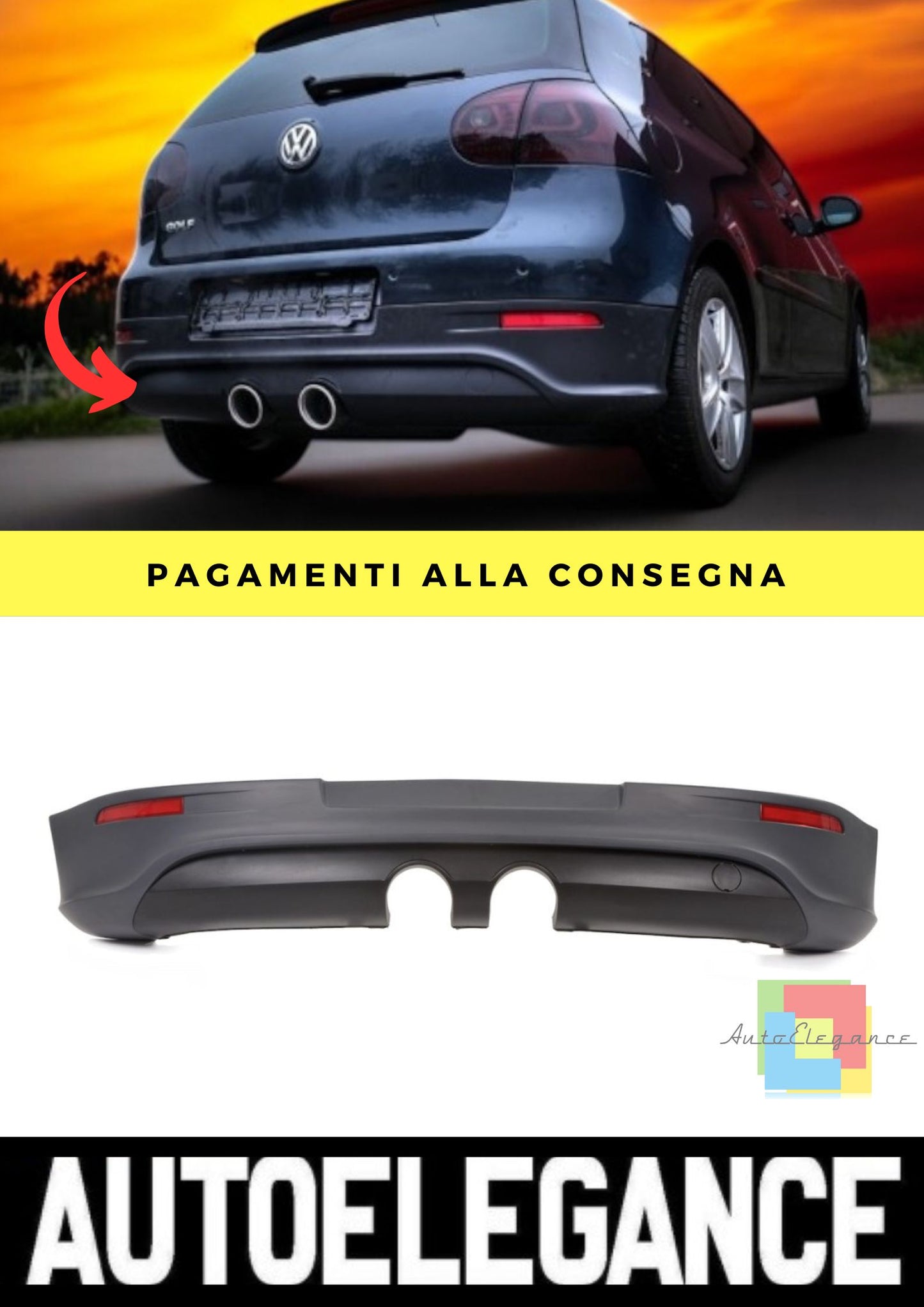 Paraurti Posteriore adatto per VW Golf 5 (2003-2009)