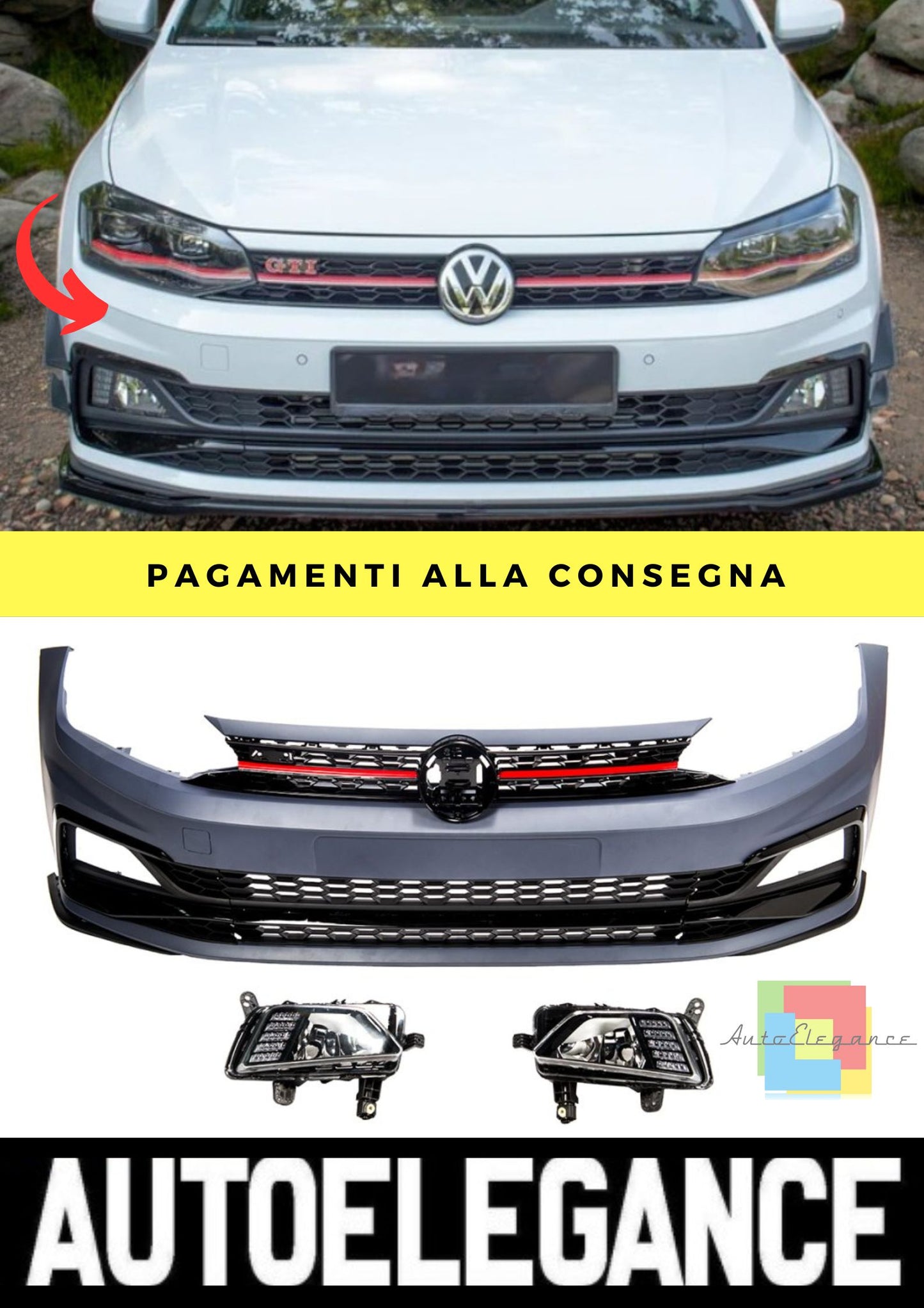 Paraurti Anteriore adatto per VW Polo VI AW 2017-2021
