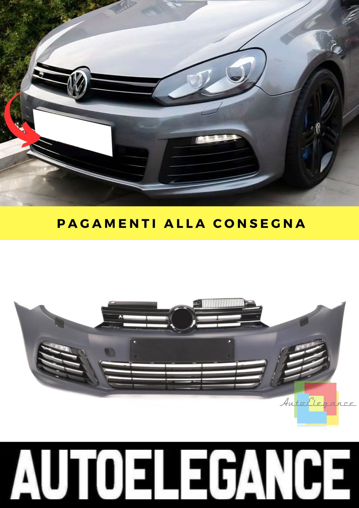 Paraurti Anteriore adatto per VW Golf 6 2008-2014
