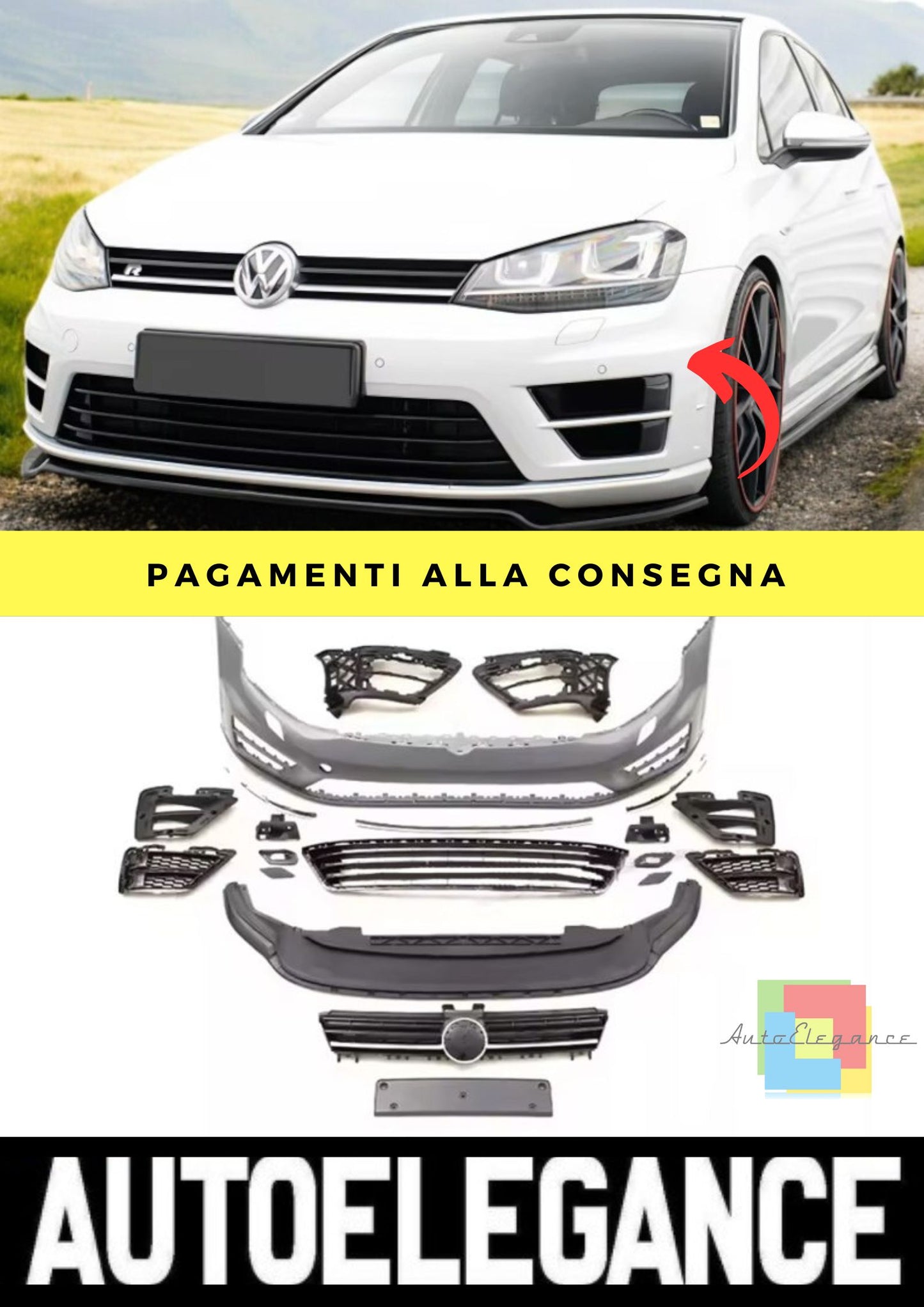 Paraurti Anteriore adatto per VW Golf 7 2012-2016