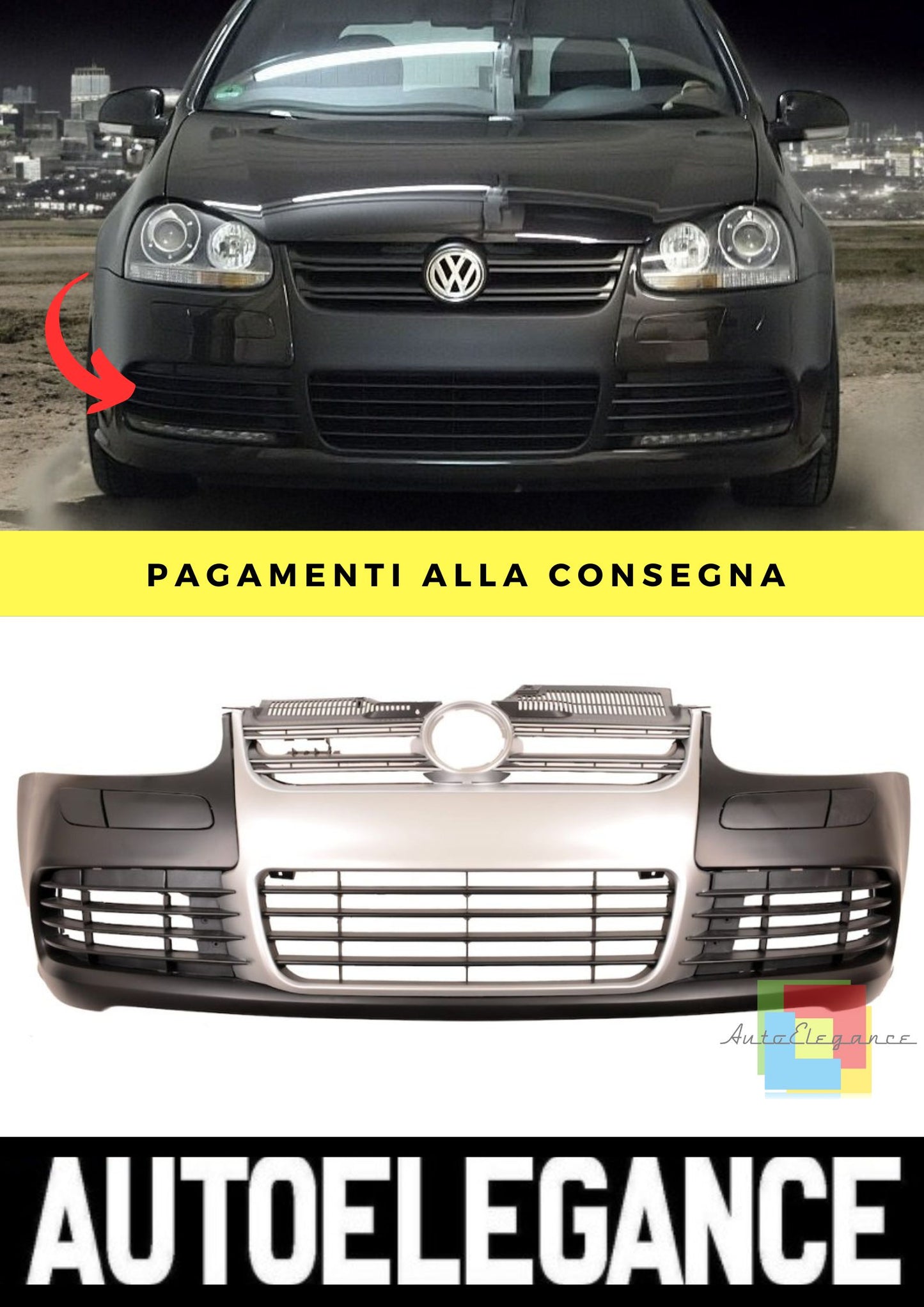 Paraurti Anteriore adatto per VW Golf 5 (2003-2009)