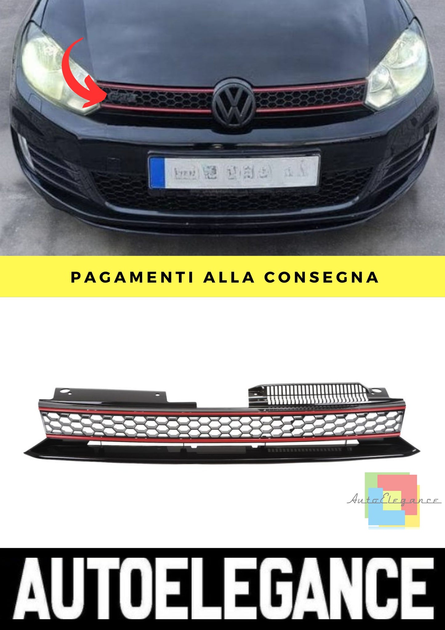 Griglia adatto per VW Golf 6 2008-2014