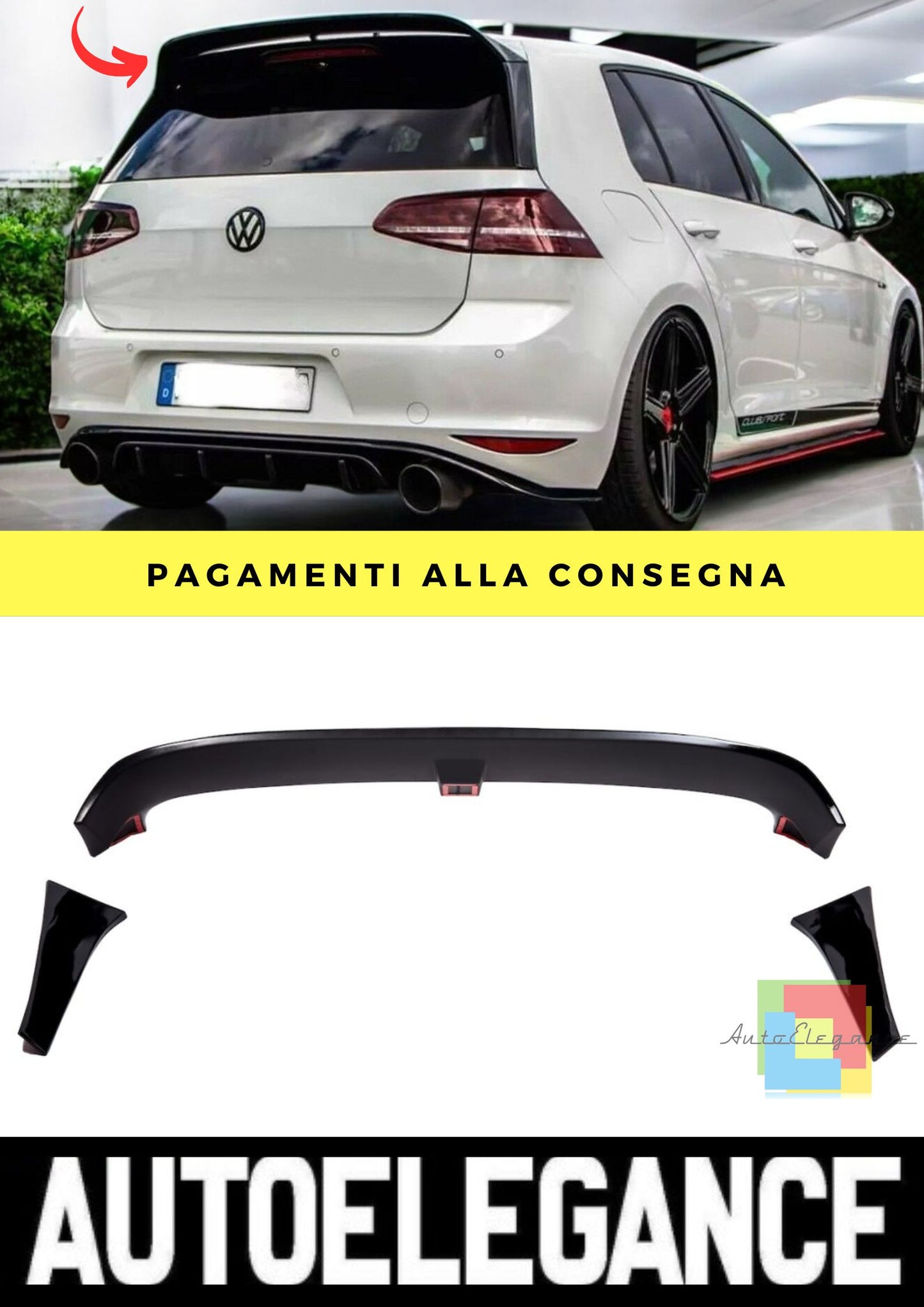 Spoiler adatto per VW Golf 7 2012-2016