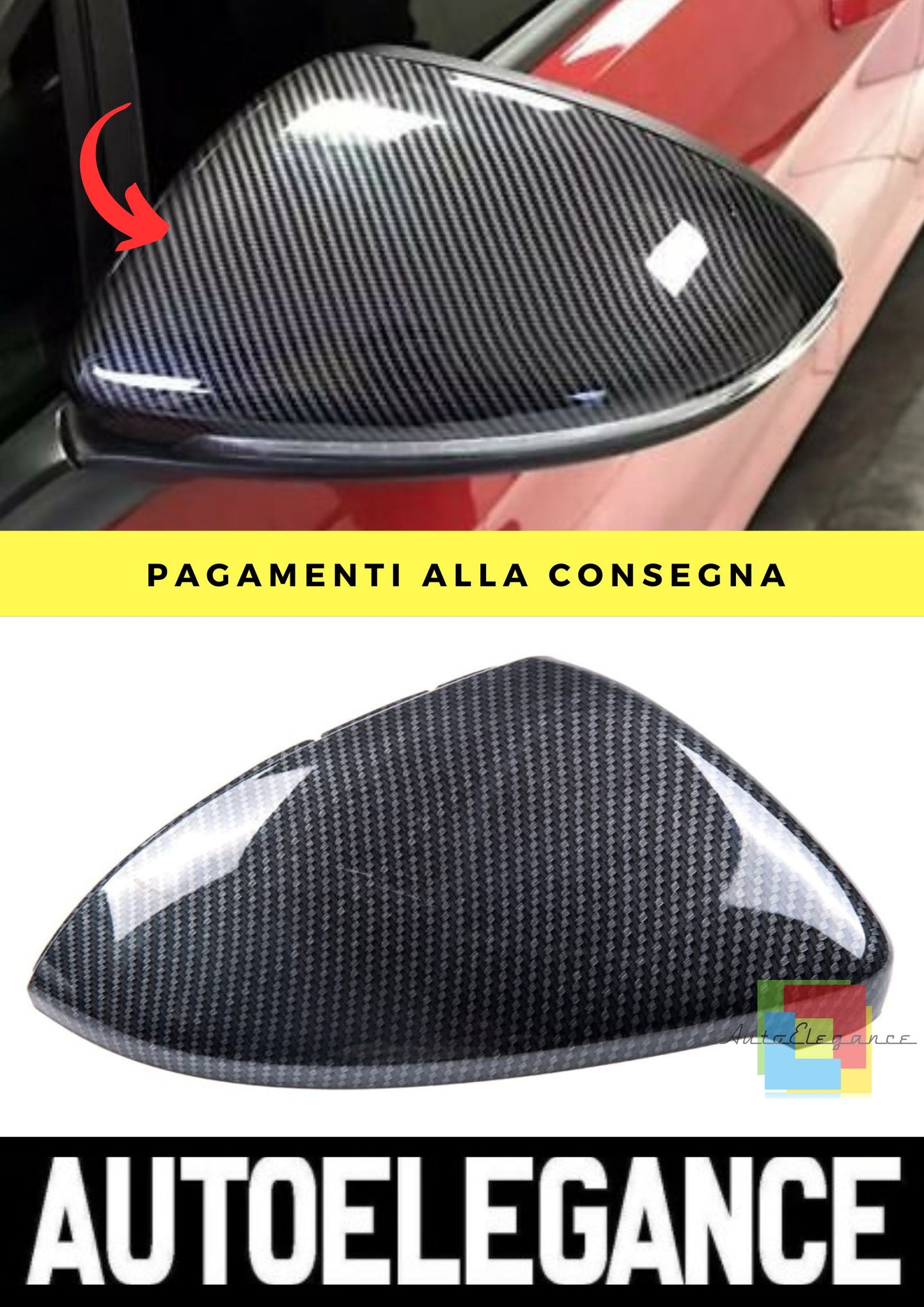 Copri specchietti adatto per VW Golf 7 2012-2019 Carbon Look