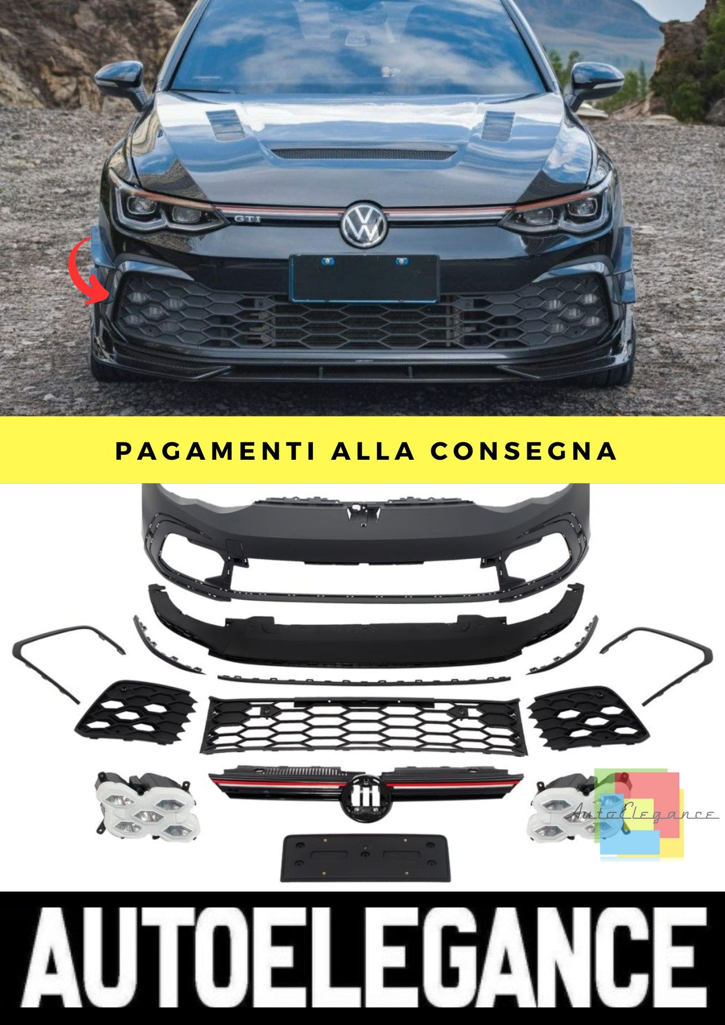 Paraurti Anteriore adatto per VW Golf 8 2019+