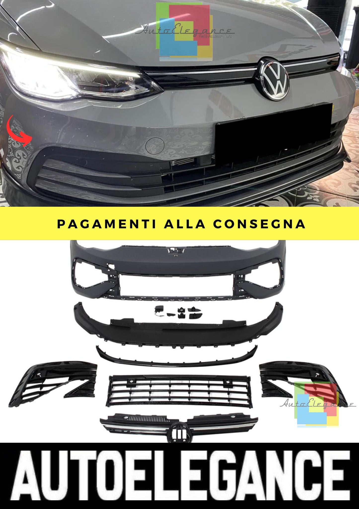 Paraurti Anteriore adatto per VW Golf 8 2019+