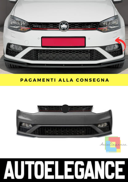 Paraurti Anteriore + Fendinebbia per VW Polo V 6R, 6C 2009-2017