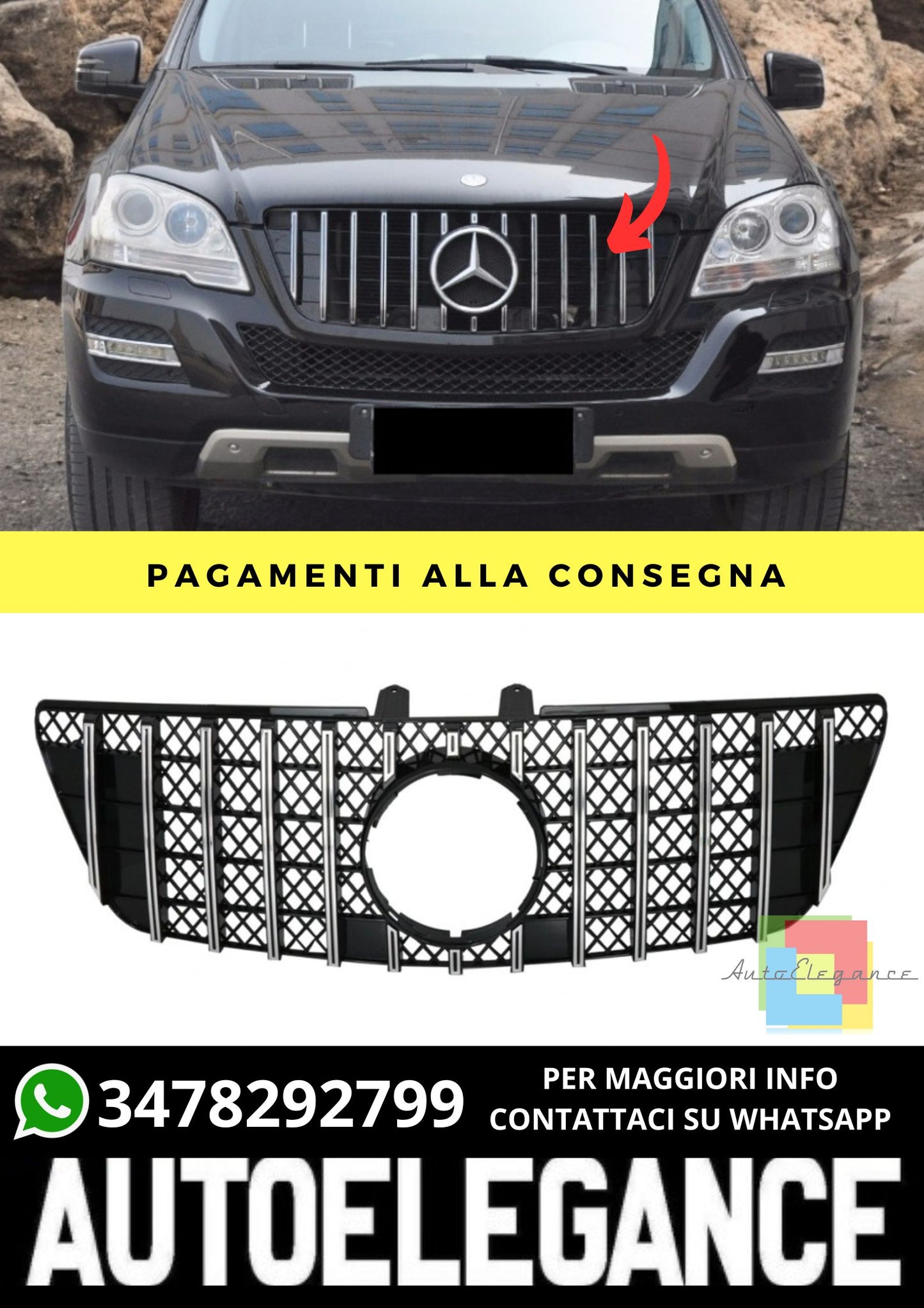 Griglia adatto per Mercedes ML-Class W164 2009-2011