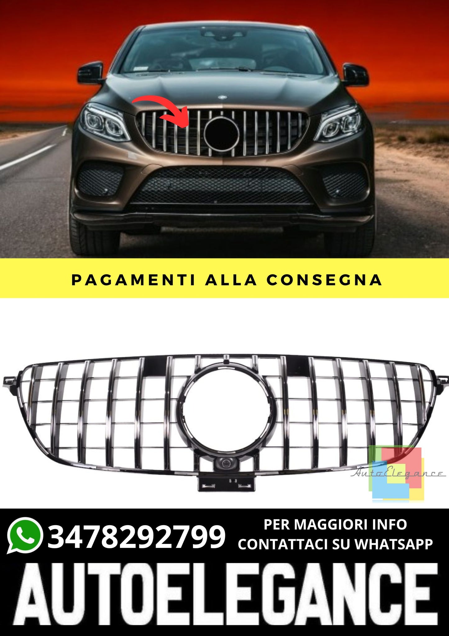 Grille suitable for Mercedes GLE C292 Coupe 2015-2019