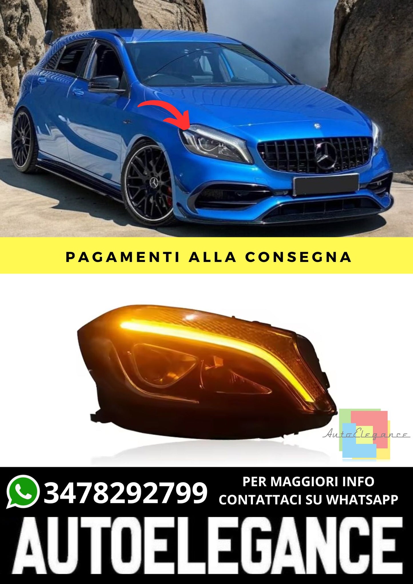 Headlights suitable for Mercedes A-Class W176 2012-2018