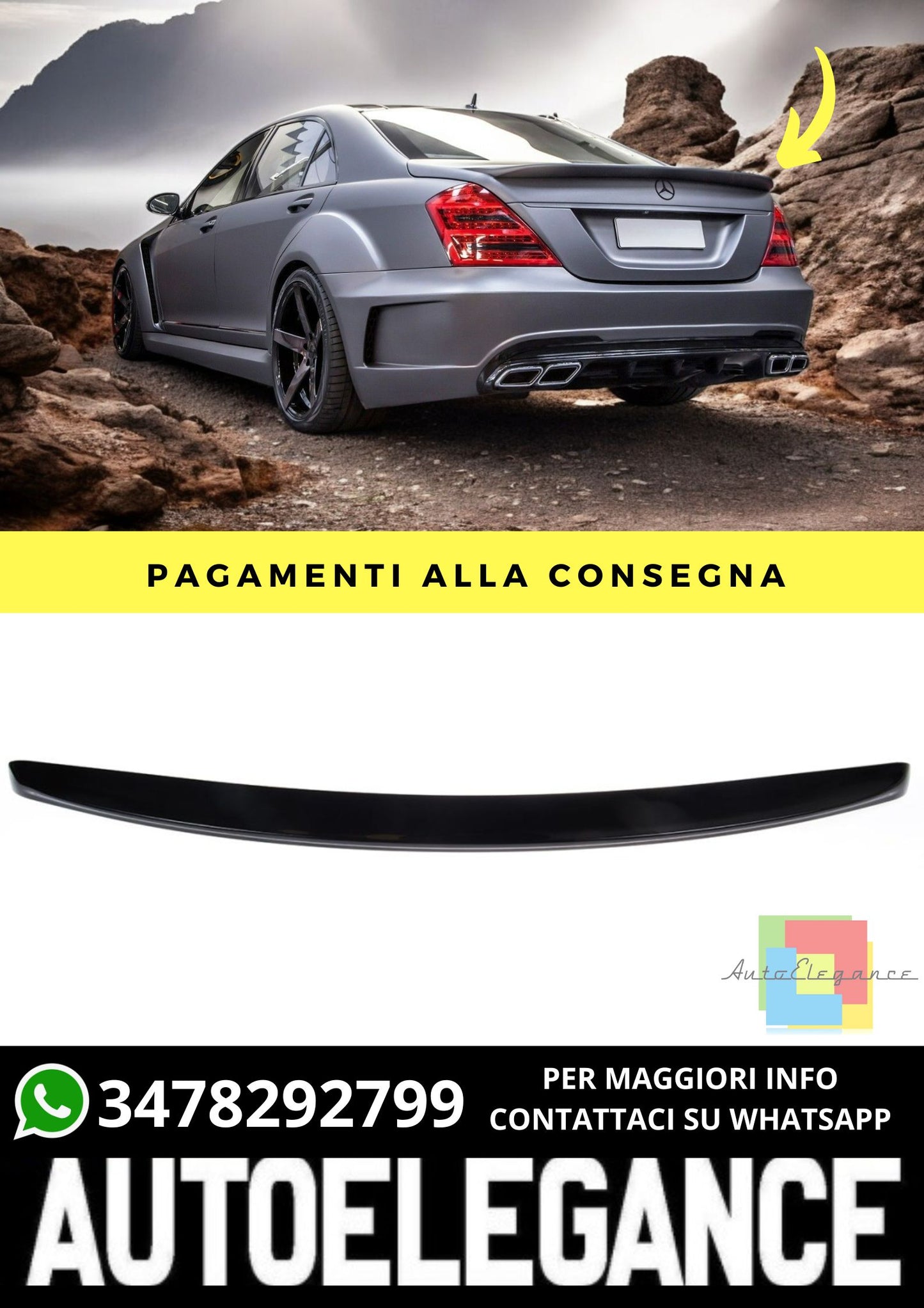 Spoiler suitable for Mercedes S-Class (W221) (2005-2013)