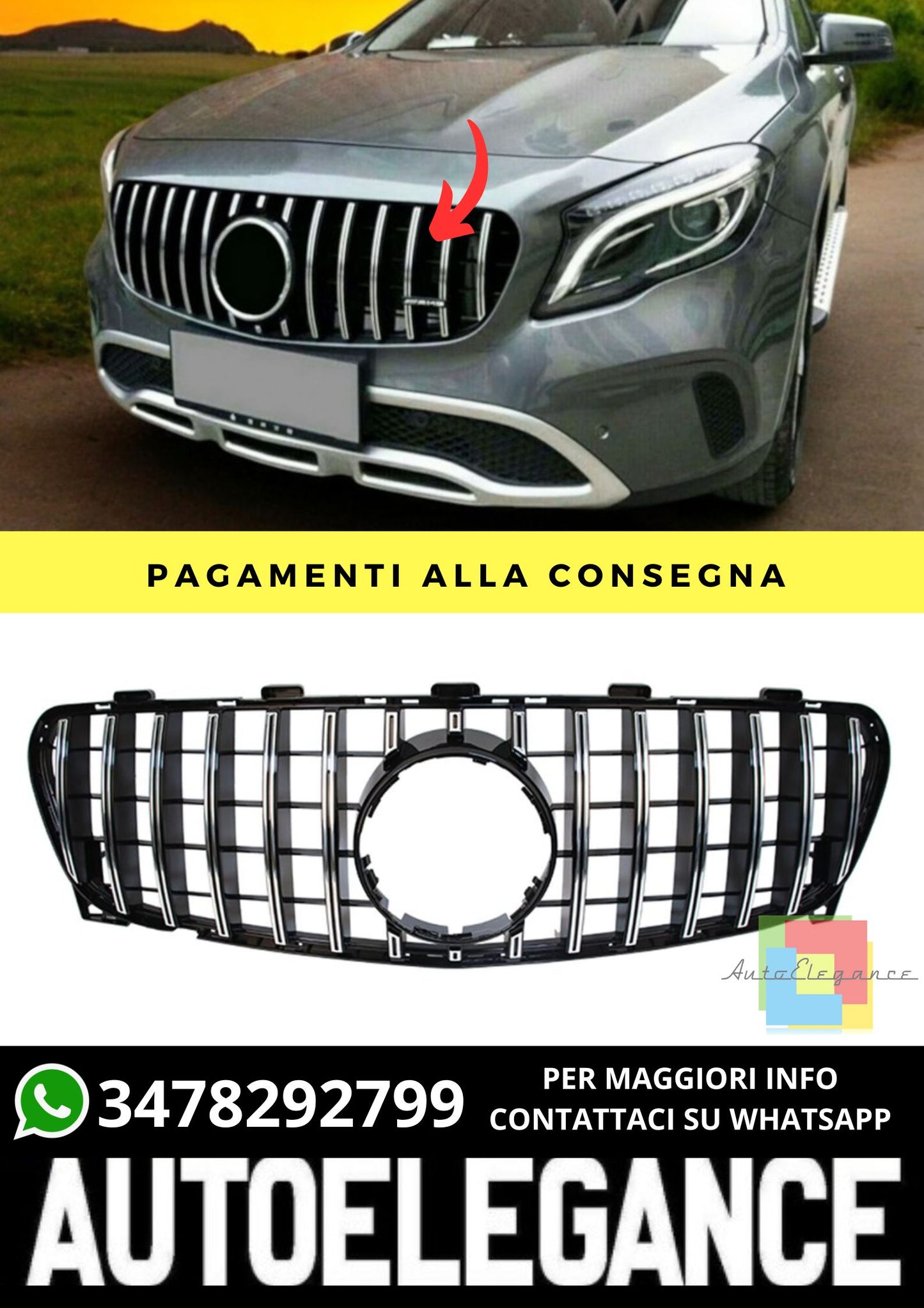 Grille suitable for Mercedes GLA (X156) Facelift (2016-2019)