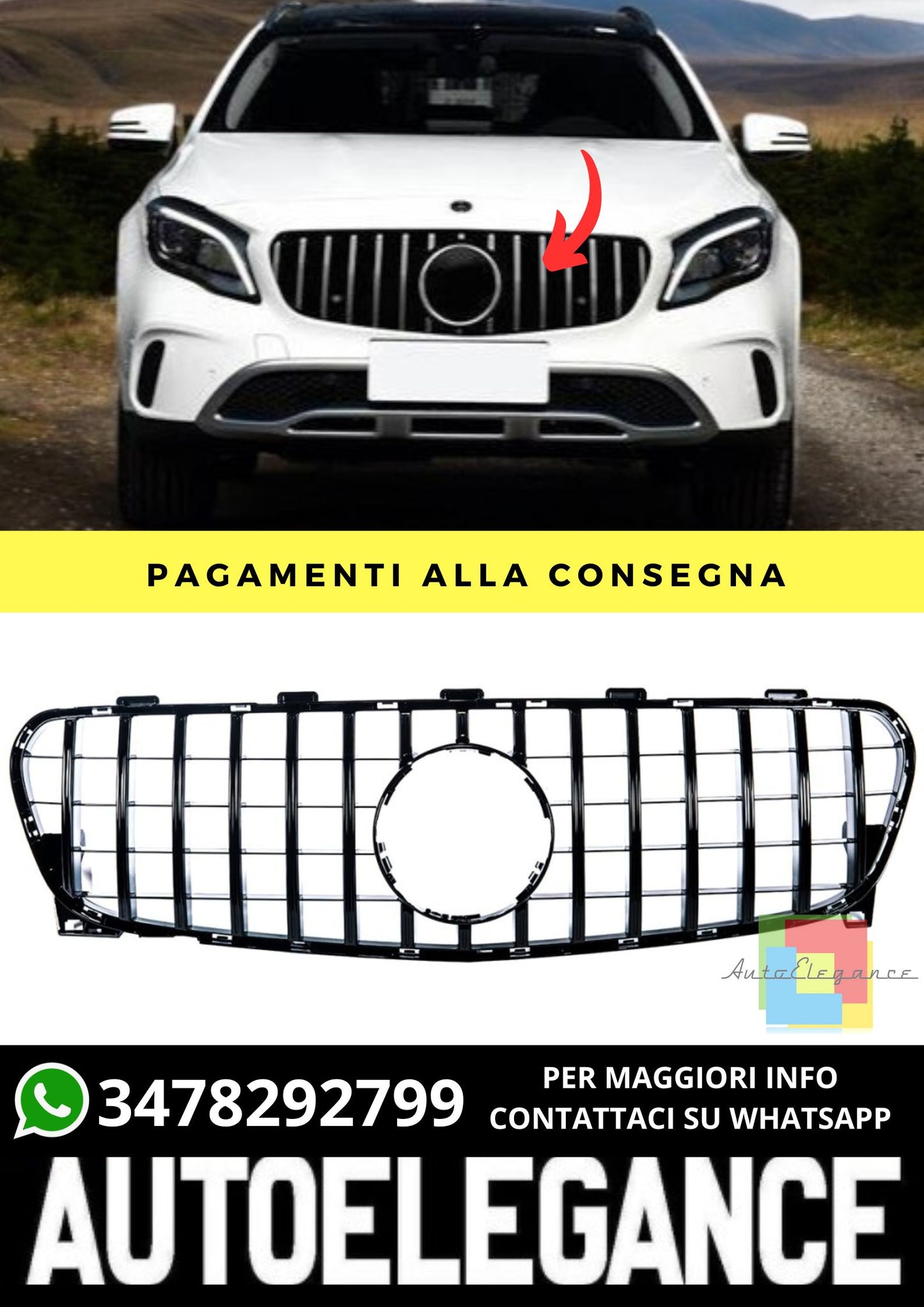 Griglia adatto per Mercedes GLA (X156) Facelift (2016-2019)