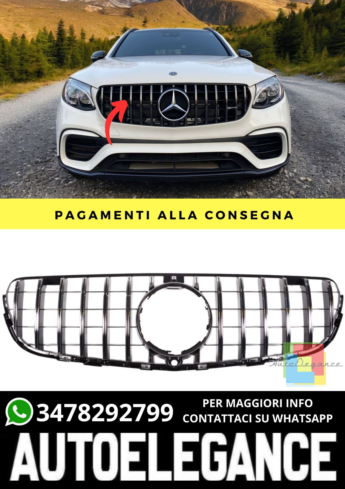 Griglia adatto per Mercedes GLC X253 SUV C253 Coupe 2015-2019