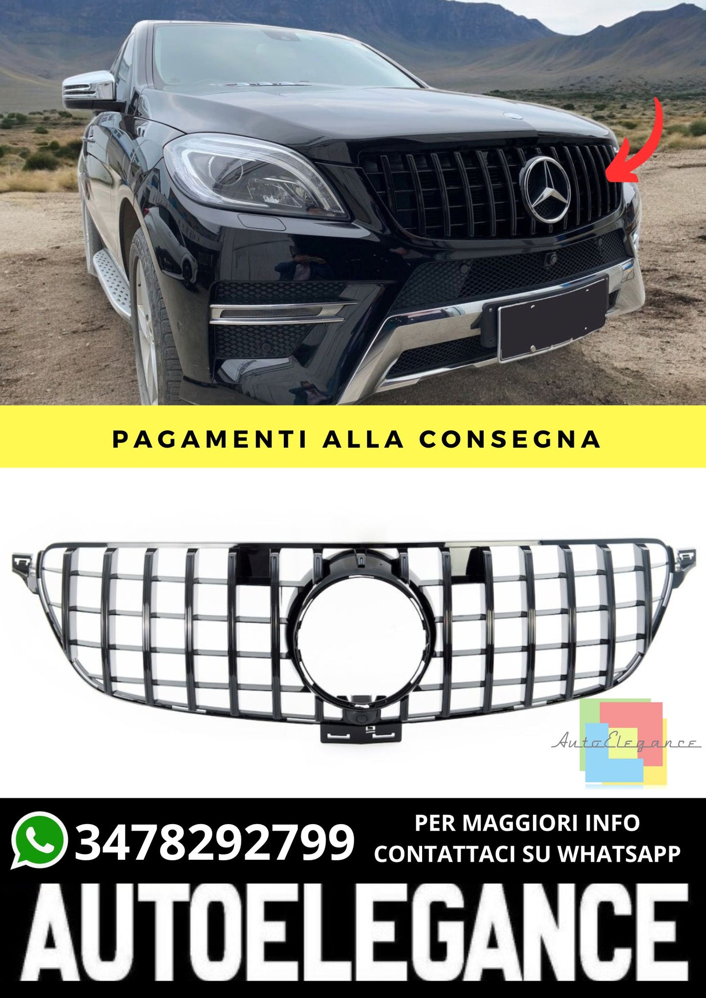 Griglia adatto per Mercedes GLE W166 2015-2018