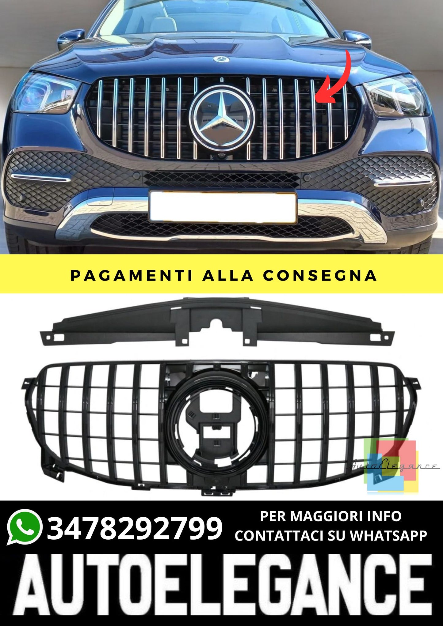 Griglia adatto per Mercedes GLE W167 SUV C167 Coupe 2018+