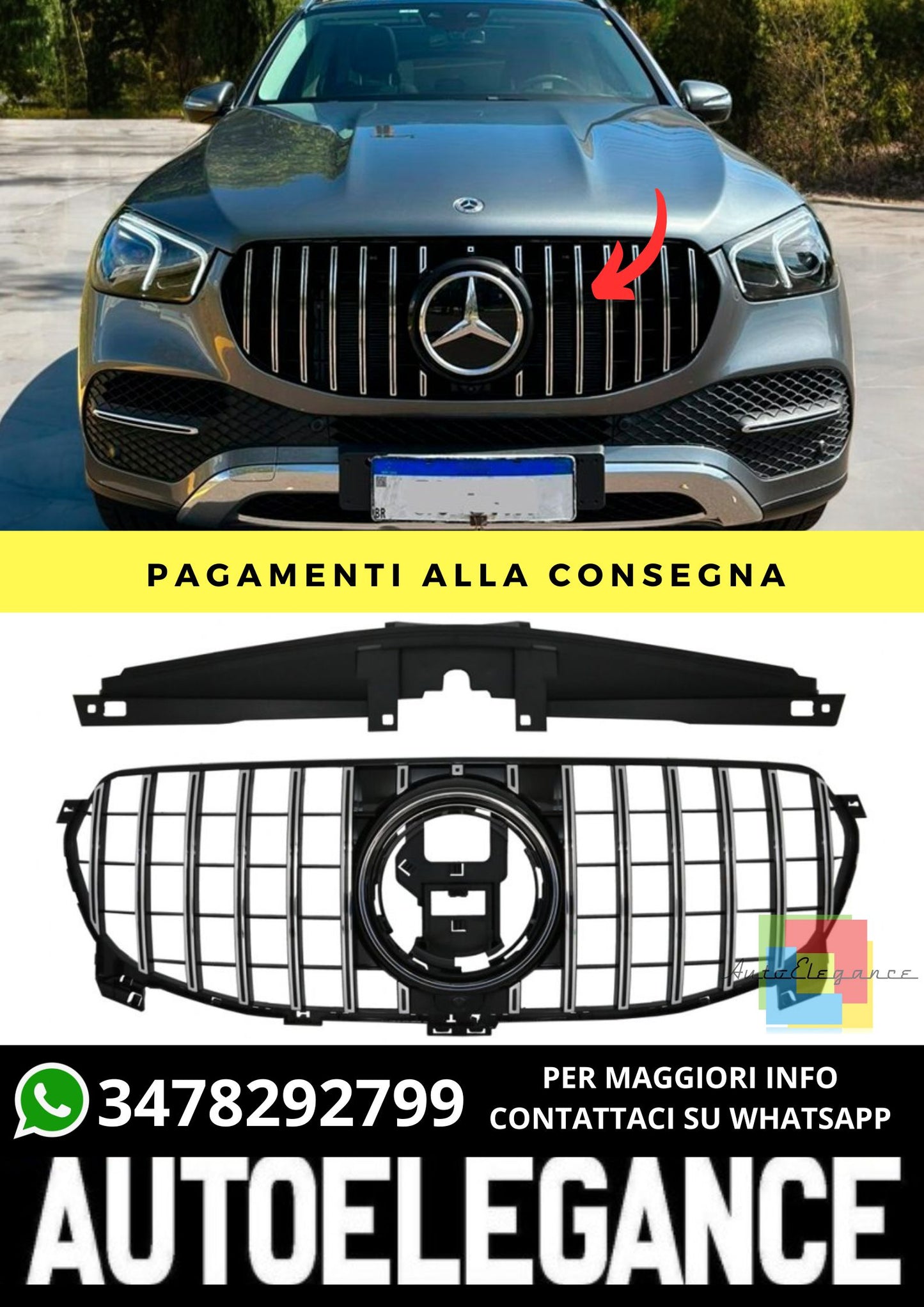 Griglia adatto per Mercedes GLE C292 Coupe 2015-2019