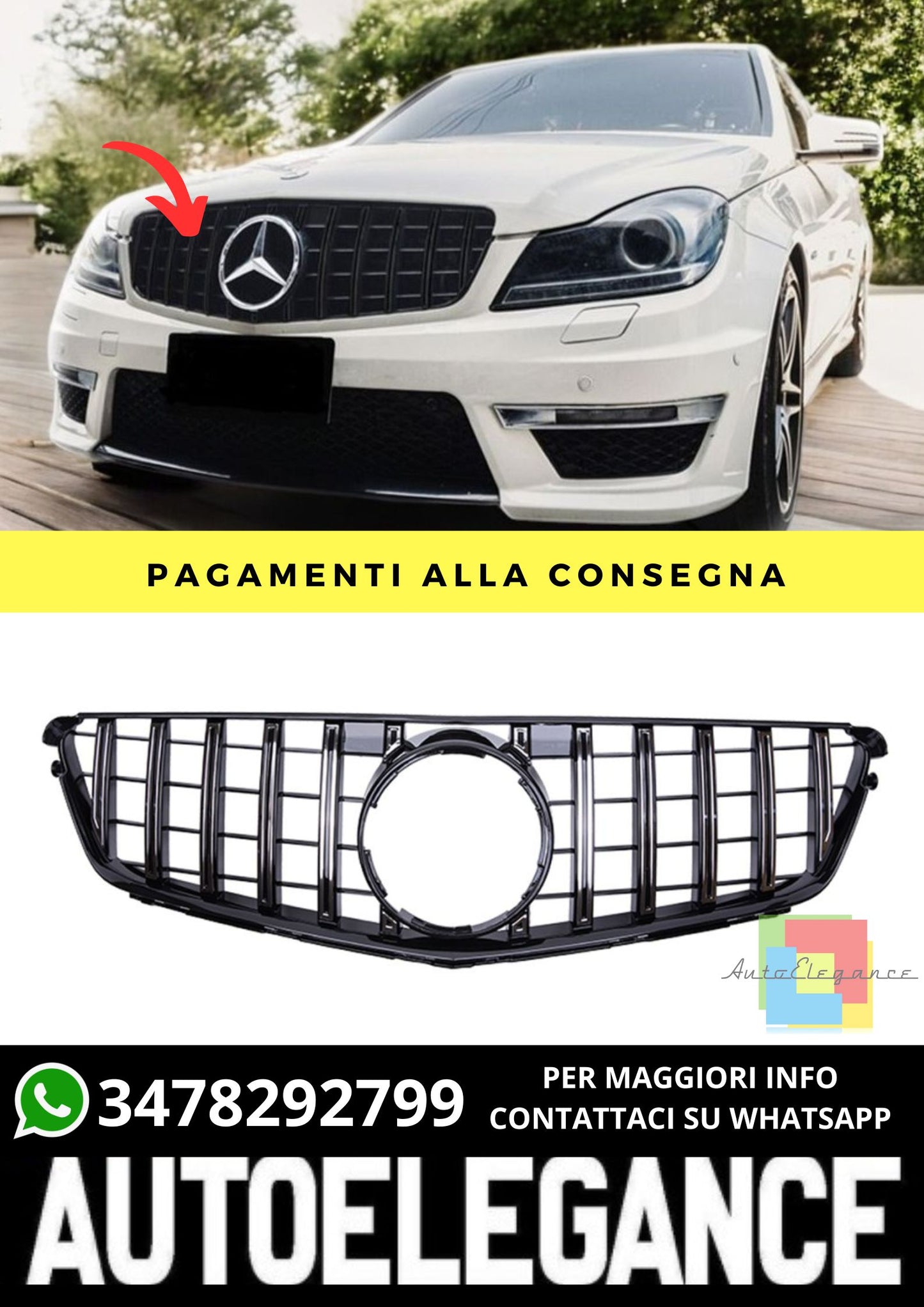 Griglia adatto per Mercedes C-Class W204 Sedan Estate Coupe 2007-2015