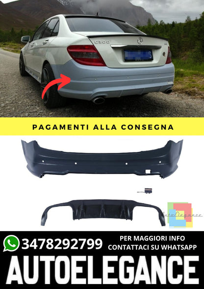 Paraurti Posteriore adatto per Mercedes C-Class W204 Sedan Coupe 2007-2015