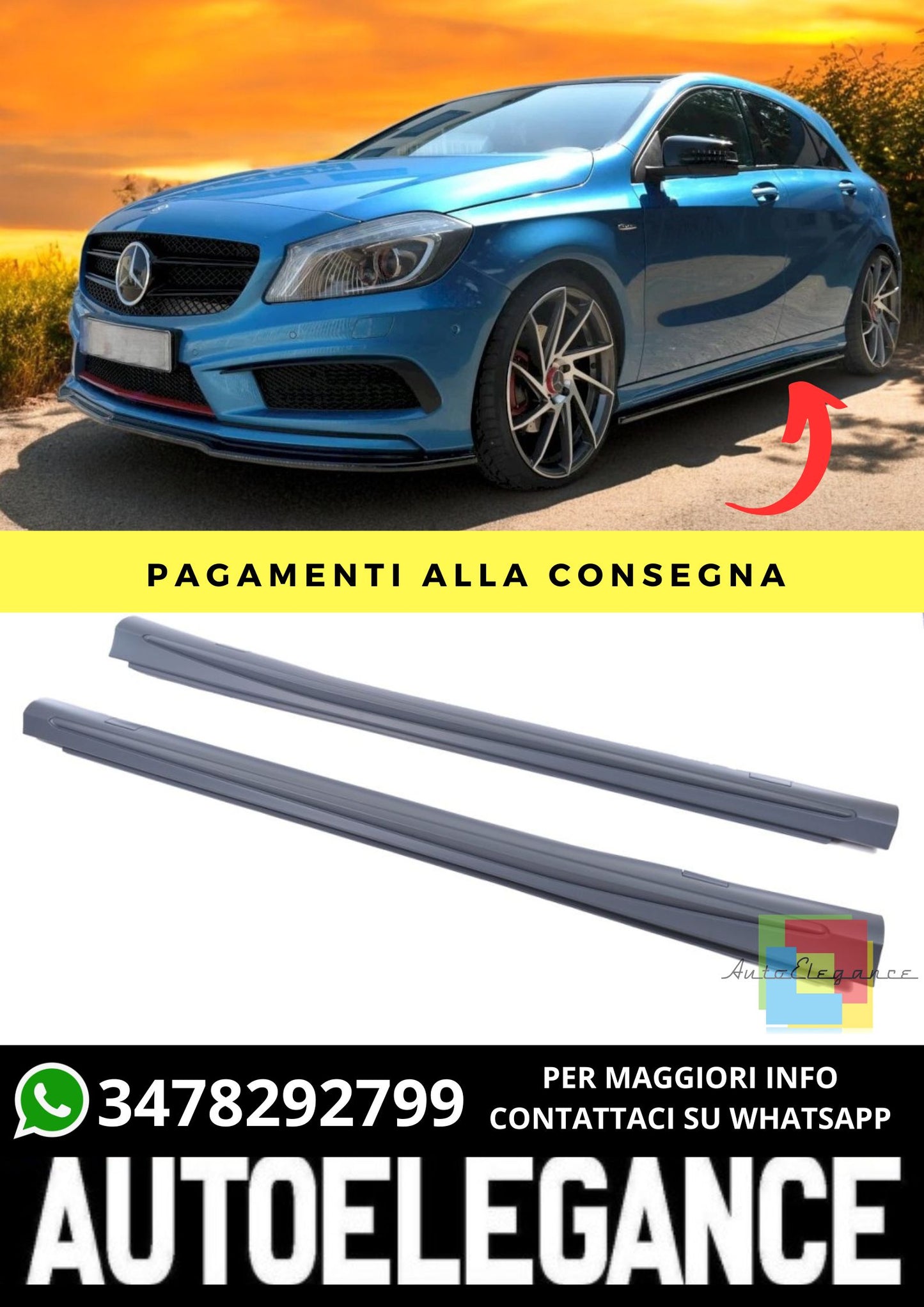 Sottominigone adatto per Mercedes A-Class W176 CLA W117