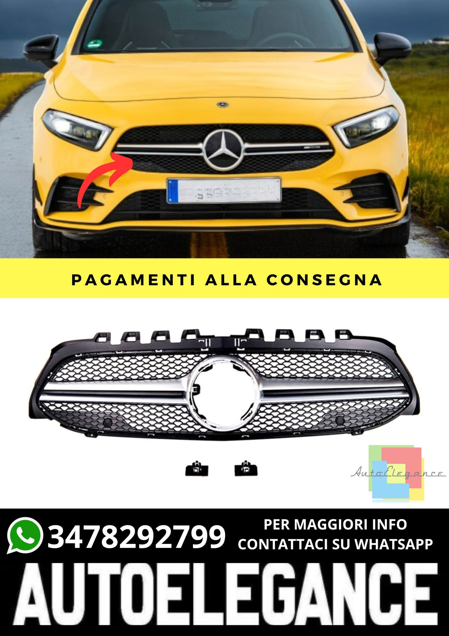 Griglia adatto per Mercedes A-Class W177 Hatchback Sedan 2018+