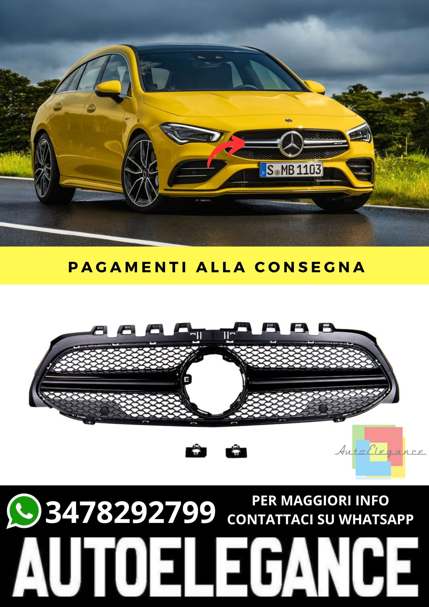Griglia adatto per Mercedes A-Class W177 Hatchback Sedan 2018+