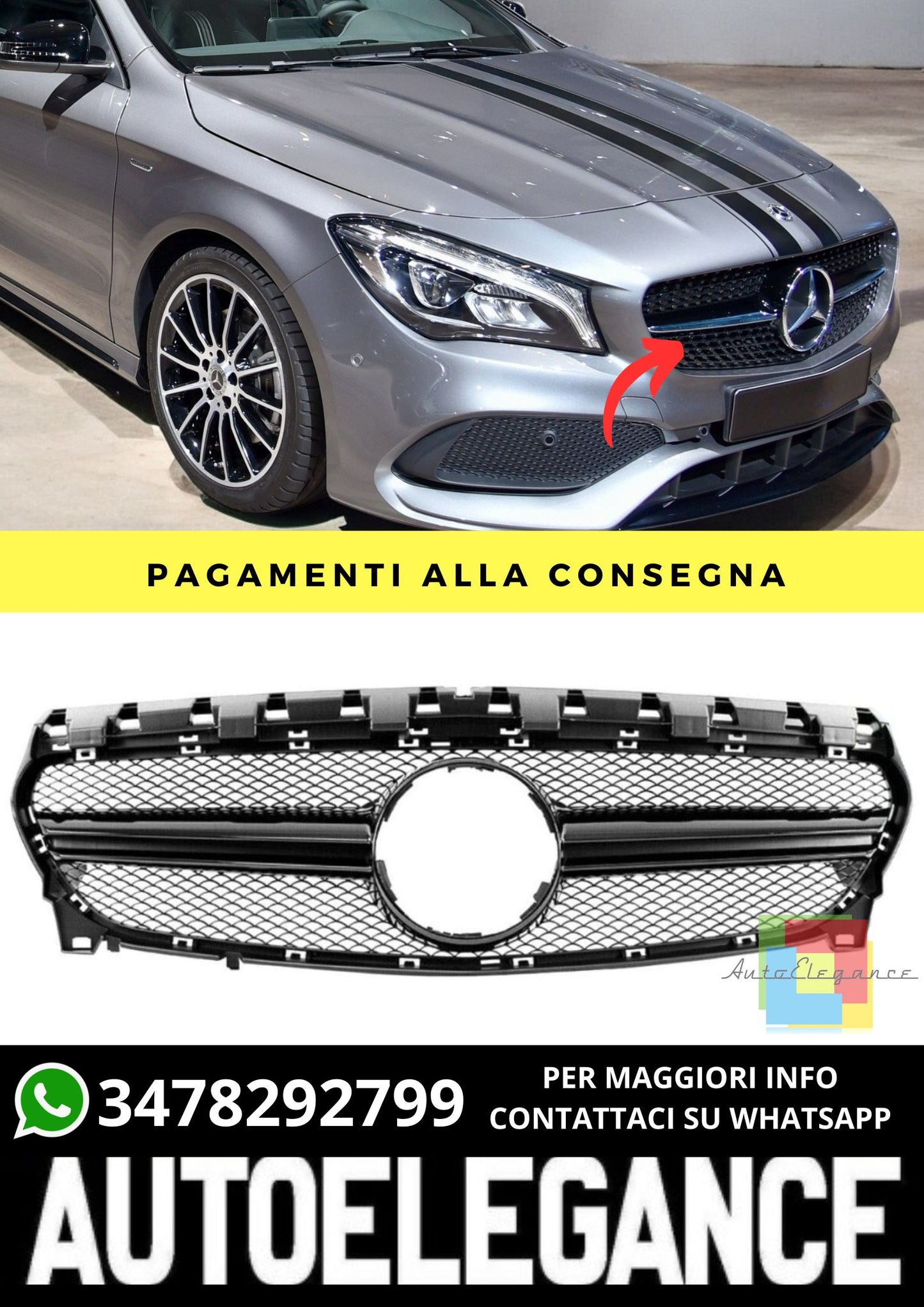 Grille suitable for Mercedes CLA (C117) Facelift (2016-2019)