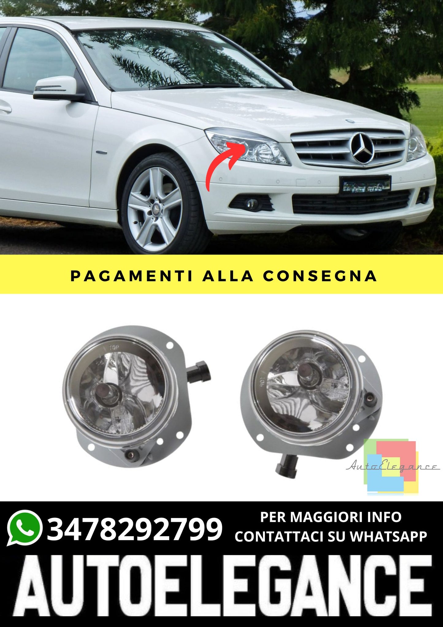 Fendinebbia adatto per Mercedes C-Class W204 E-Class W211