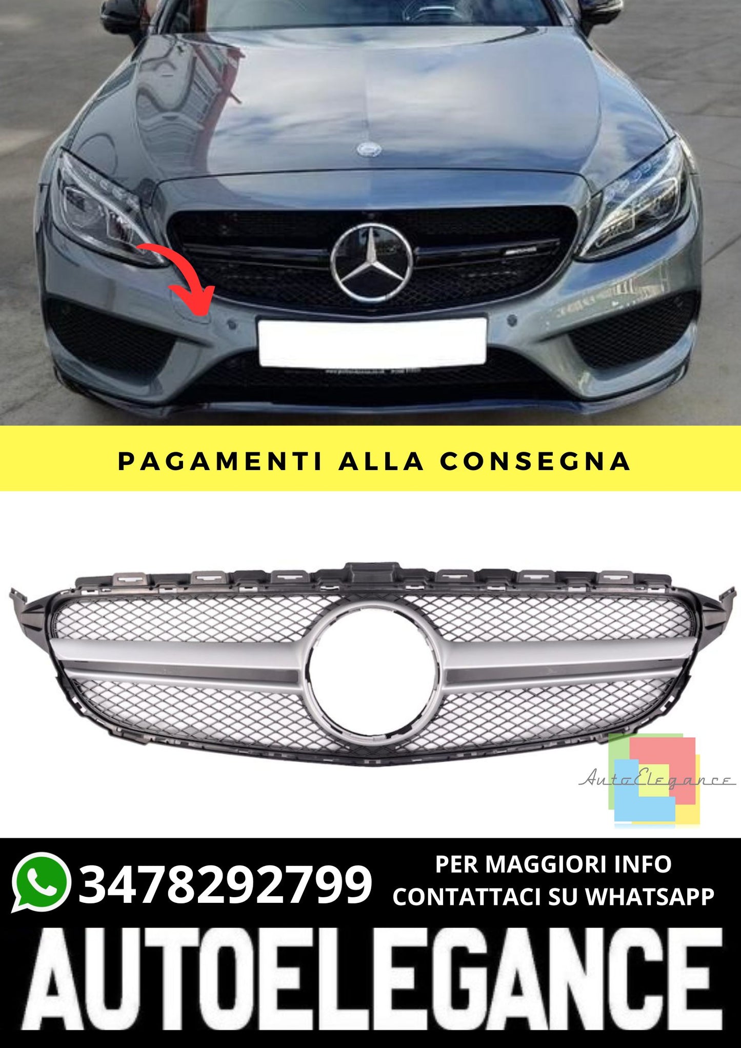 Griglia adatto per Mercedes C-Class W205 2013-2018