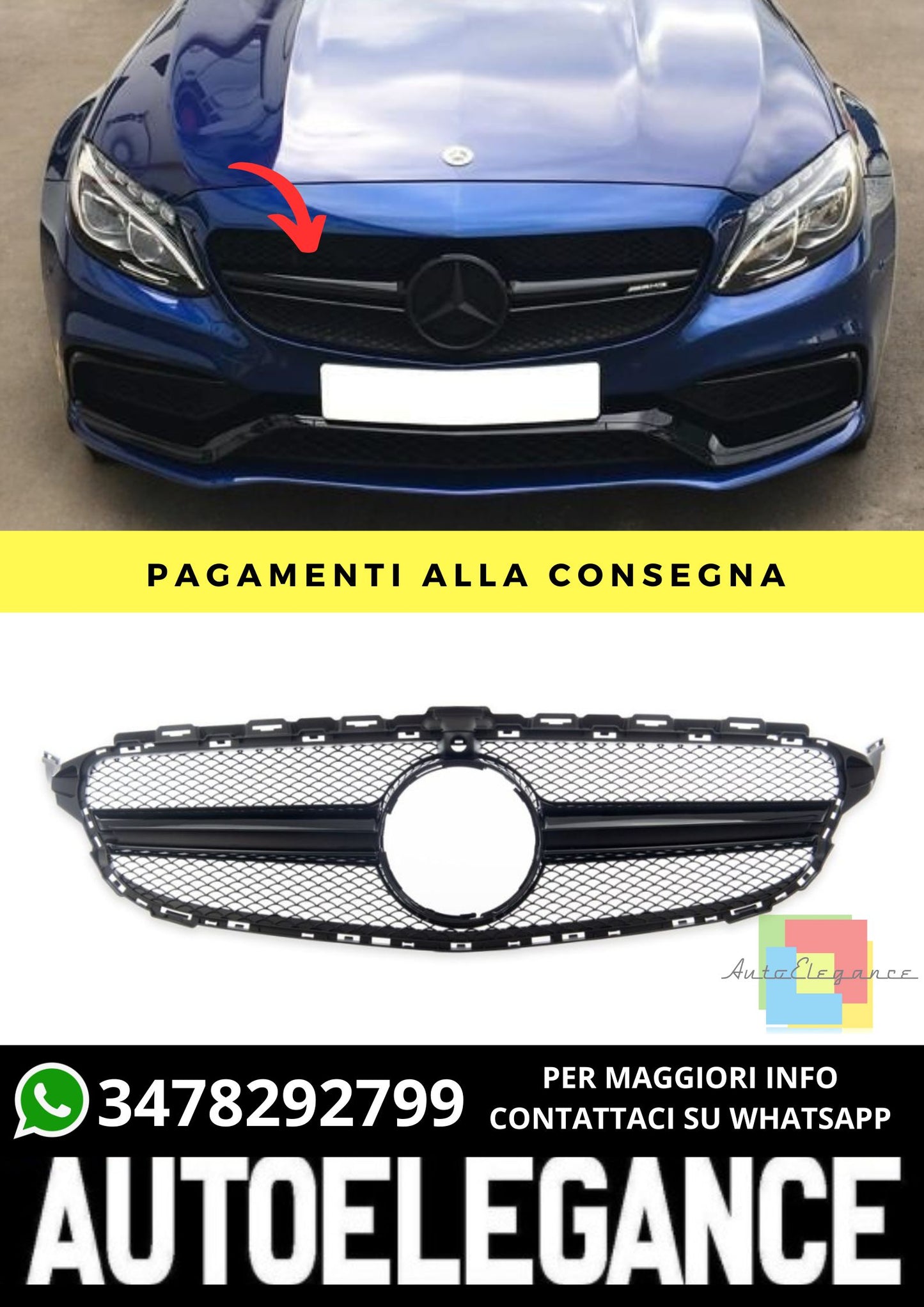 Griglia adatto per Mercedes C-Class W205 2013-2018 Camera